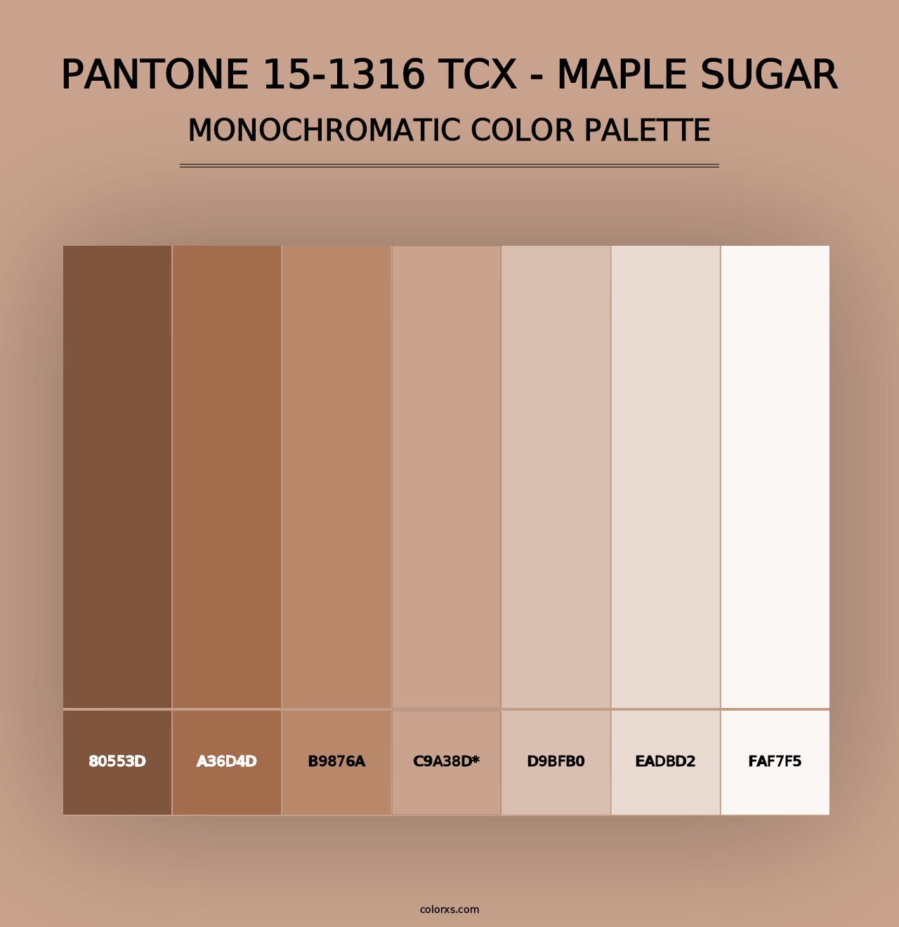 PANTONE 15-1316 TCX - Maple Sugar - Monochromatic Color Palette