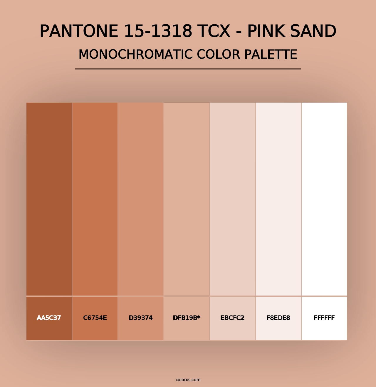 PANTONE 15-1318 TCX - Pink Sand - Monochromatic Color Palette