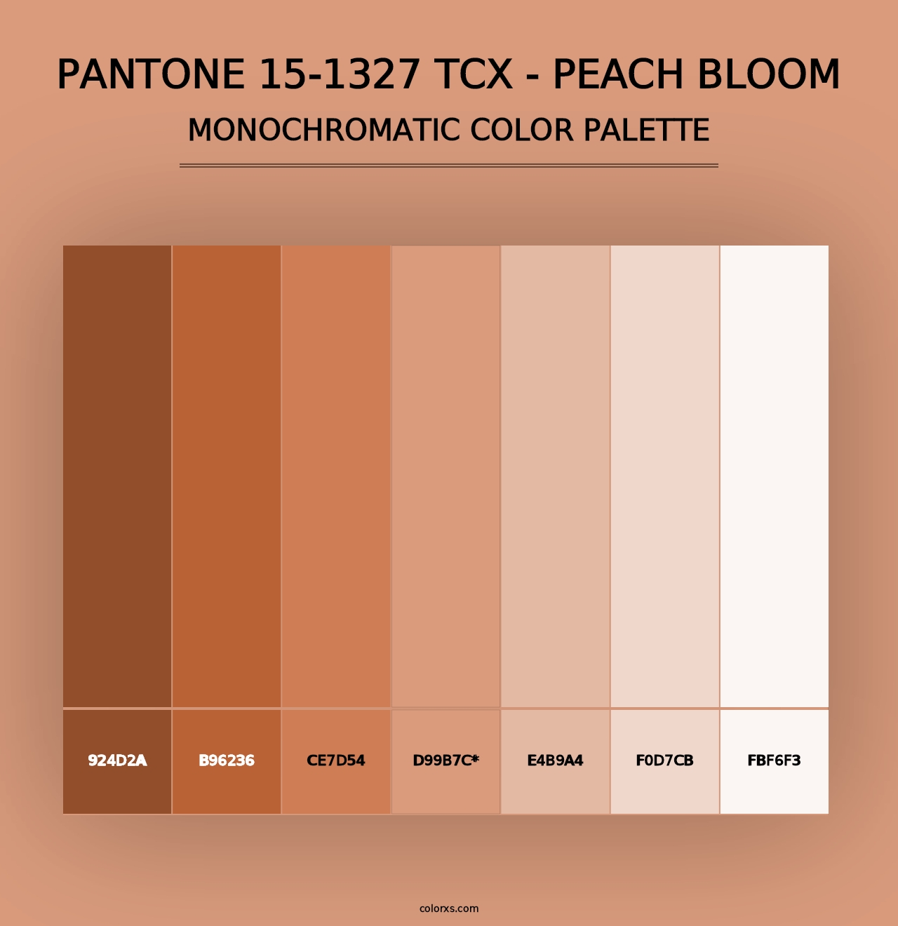 PANTONE 15-1327 TCX - Peach Bloom - Monochromatic Color Palette