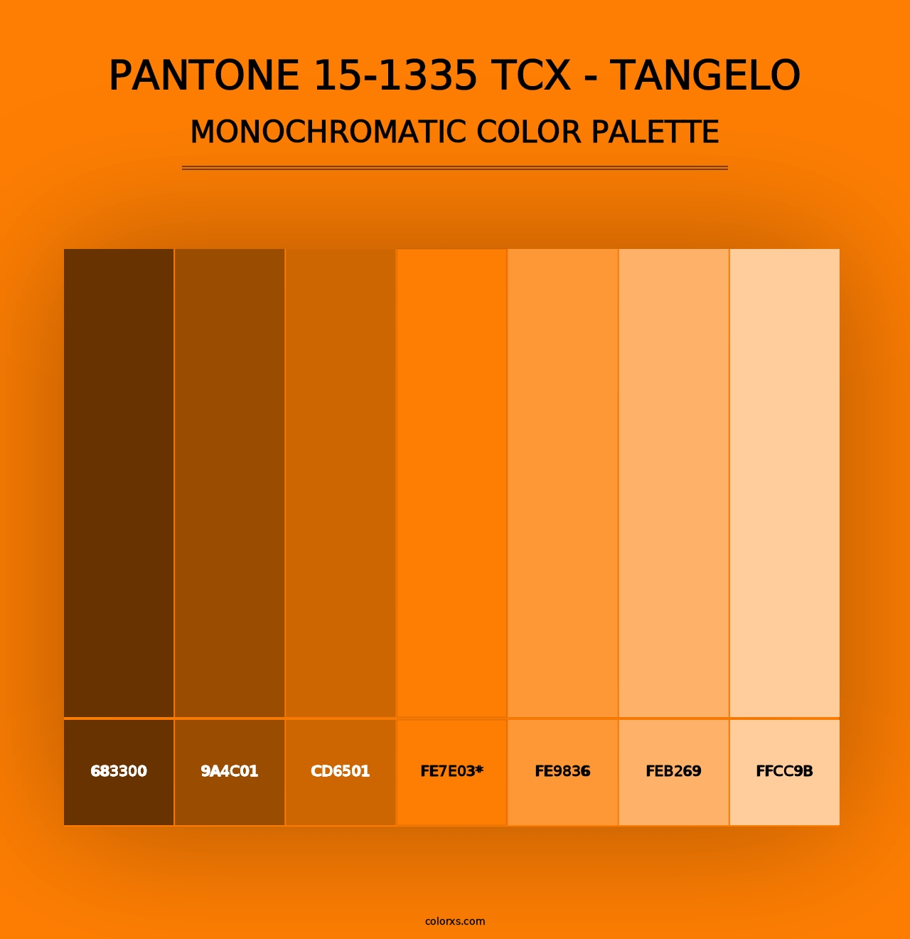 PANTONE 15-1335 TCX - Tangelo - Monochromatic Color Palette