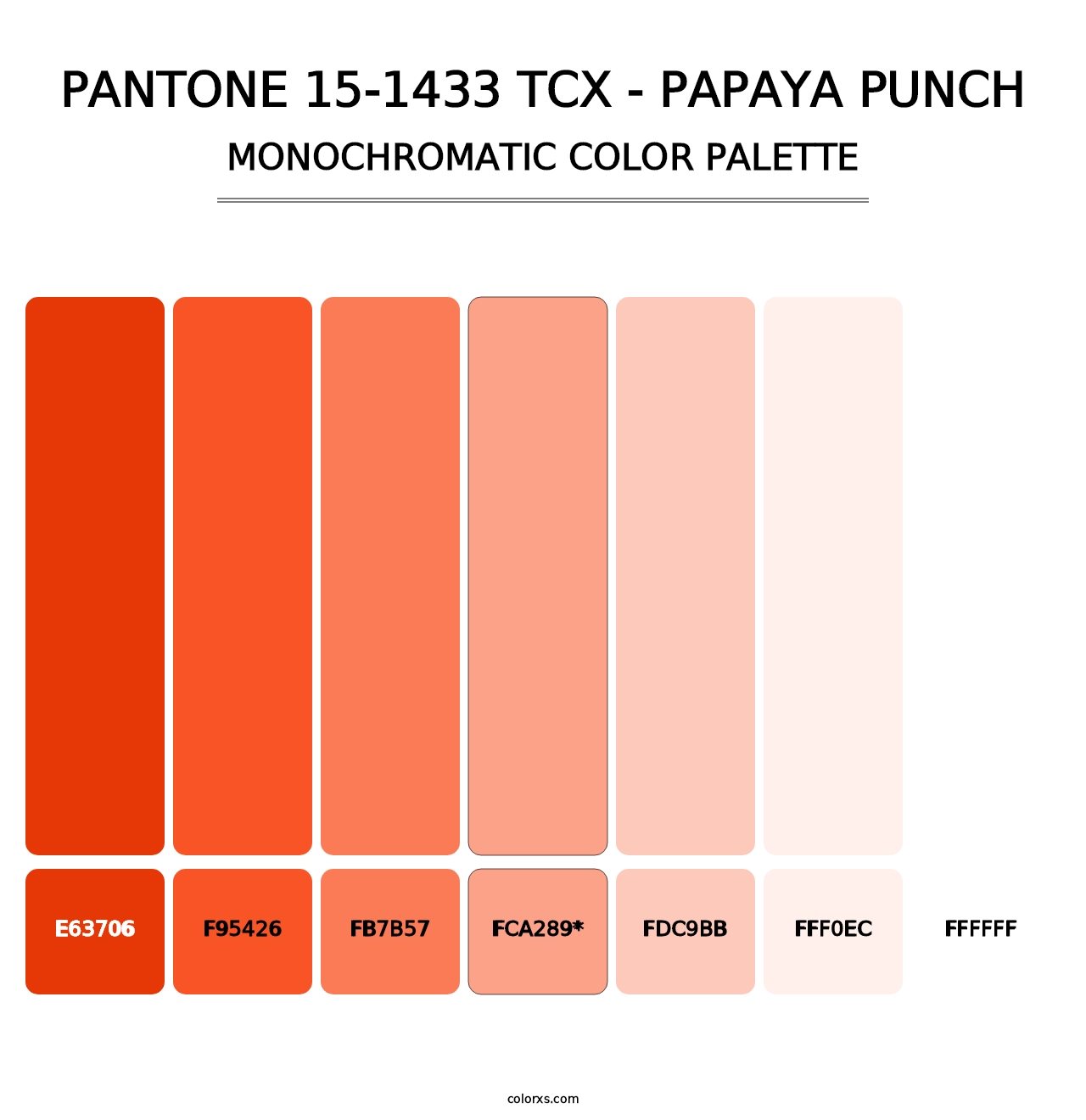 PANTONE 15-1433 TCX - Papaya Punch - Monochromatic Color Palette