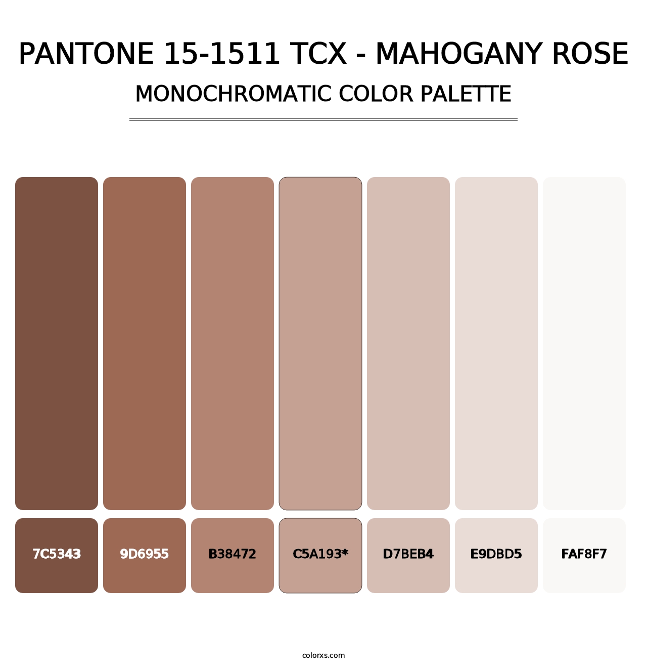 PANTONE 15-1511 TCX - Mahogany Rose - Monochromatic Color Palette