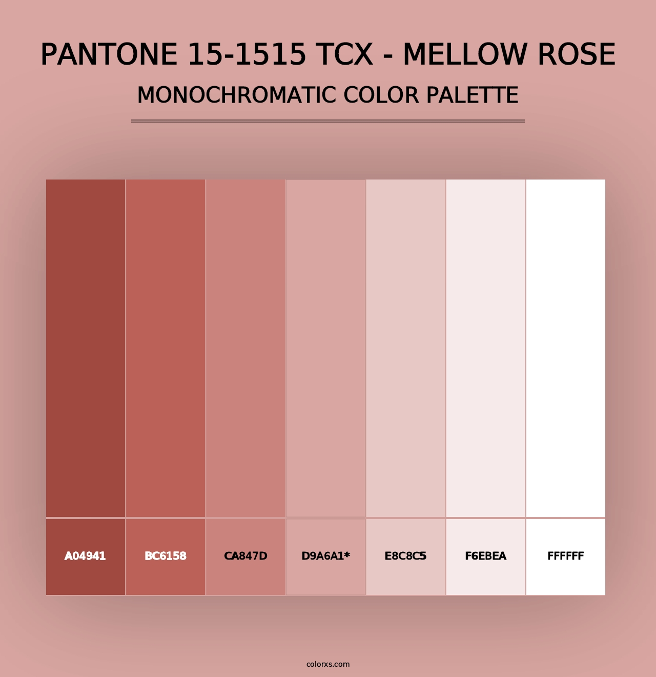 PANTONE 15-1515 TCX - Mellow Rose - Monochromatic Color Palette