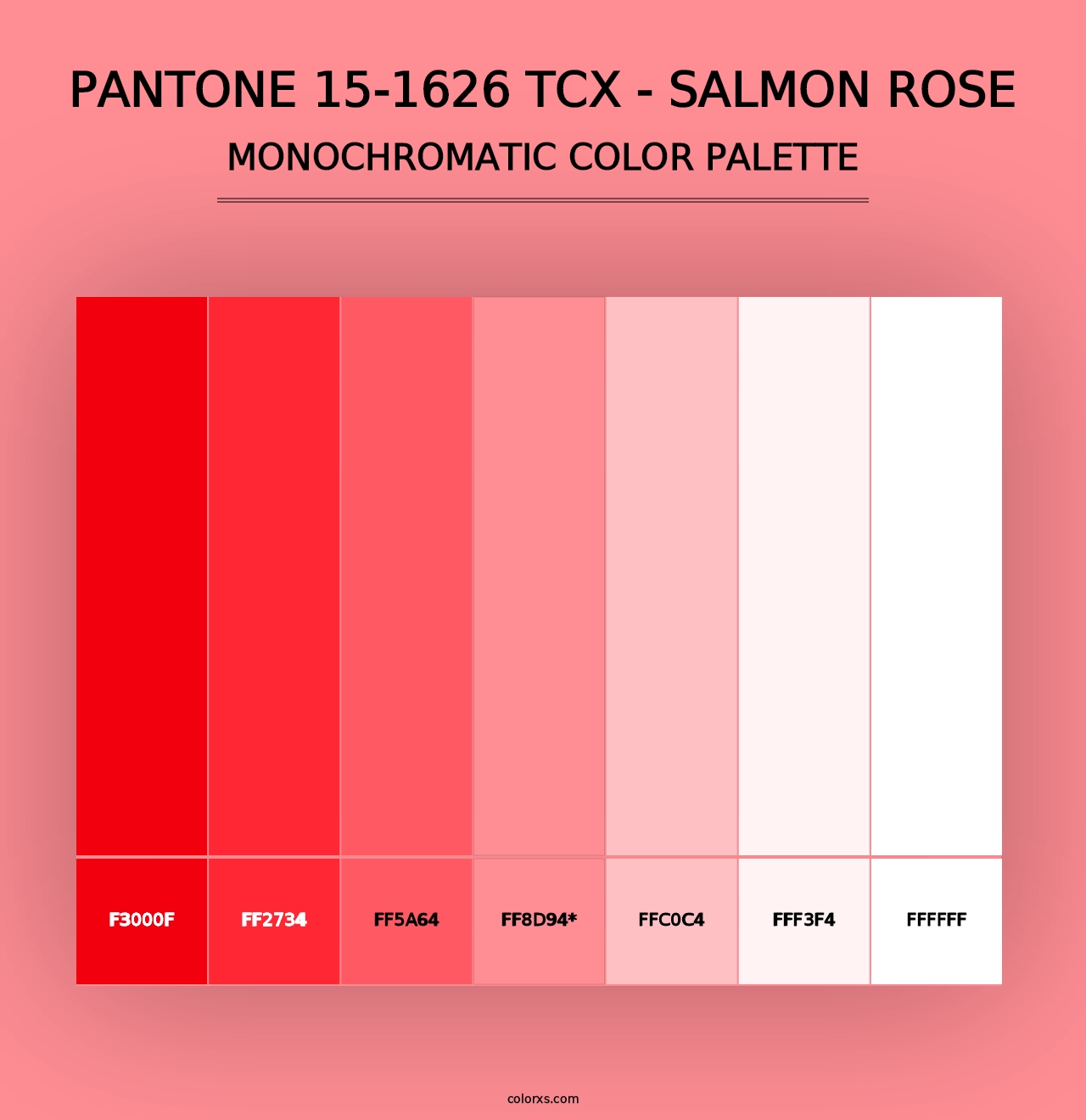 PANTONE 15-1626 TCX - Salmon Rose - Monochromatic Color Palette