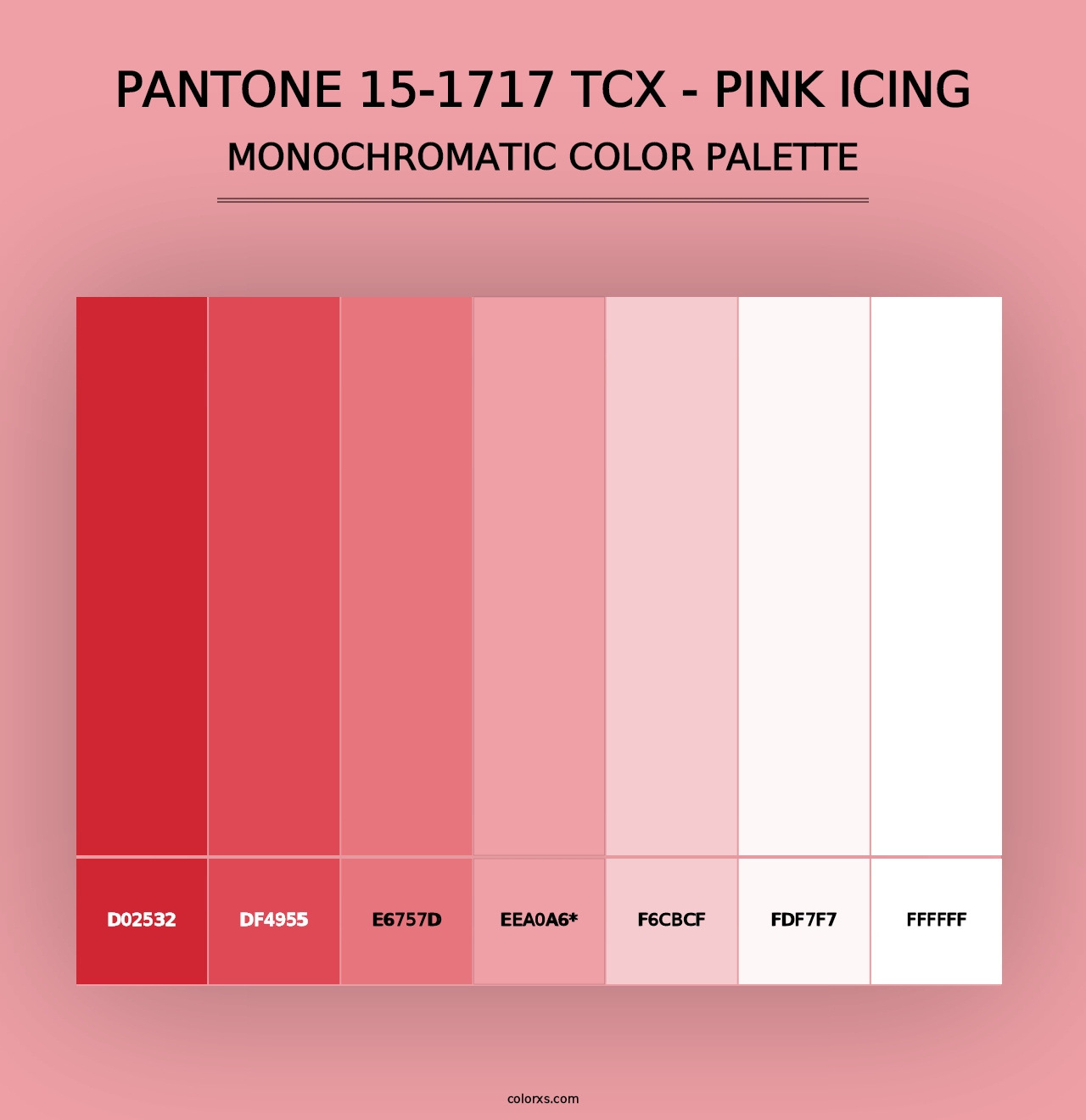 PANTONE 15-1717 TCX - Pink Icing - Monochromatic Color Palette