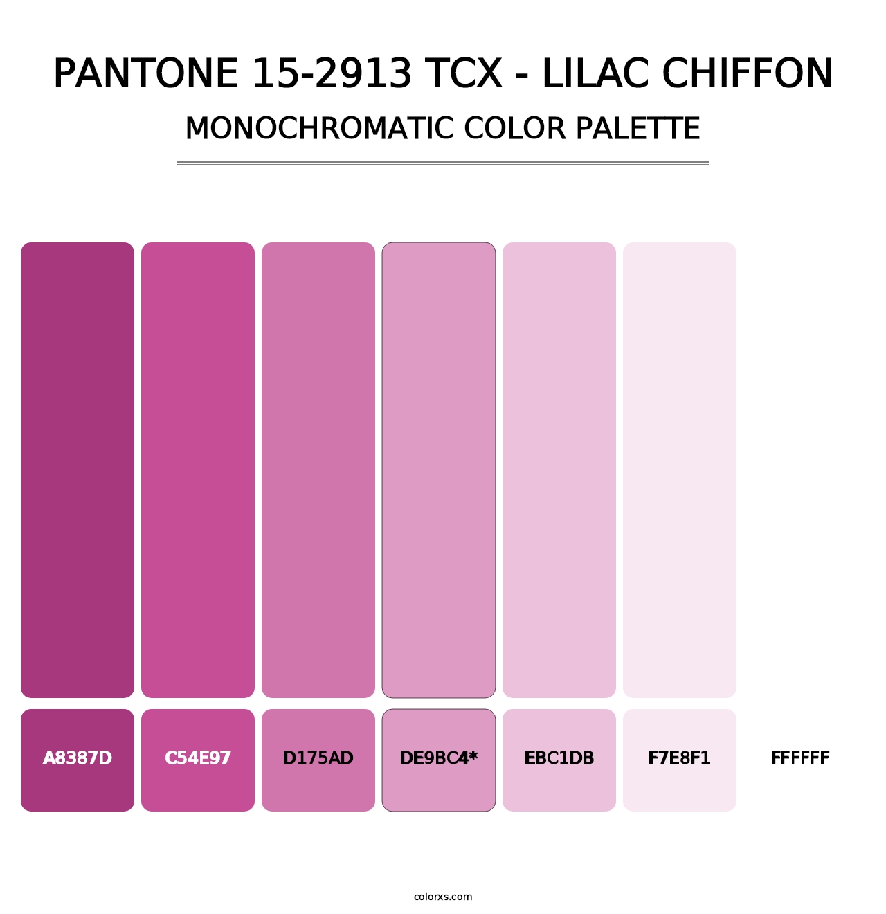 PANTONE 15-2913 TCX - Lilac Chiffon - Monochromatic Color Palette