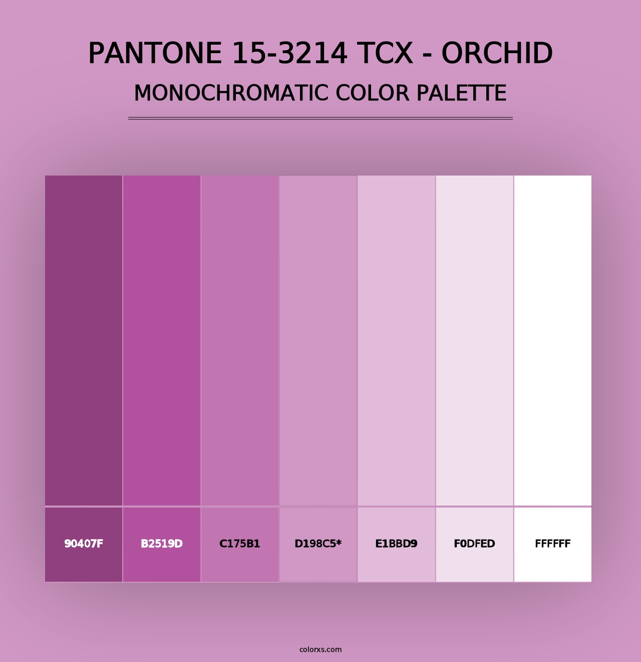 PANTONE 15-3214 TCX - Orchid - Monochromatic Color Palette