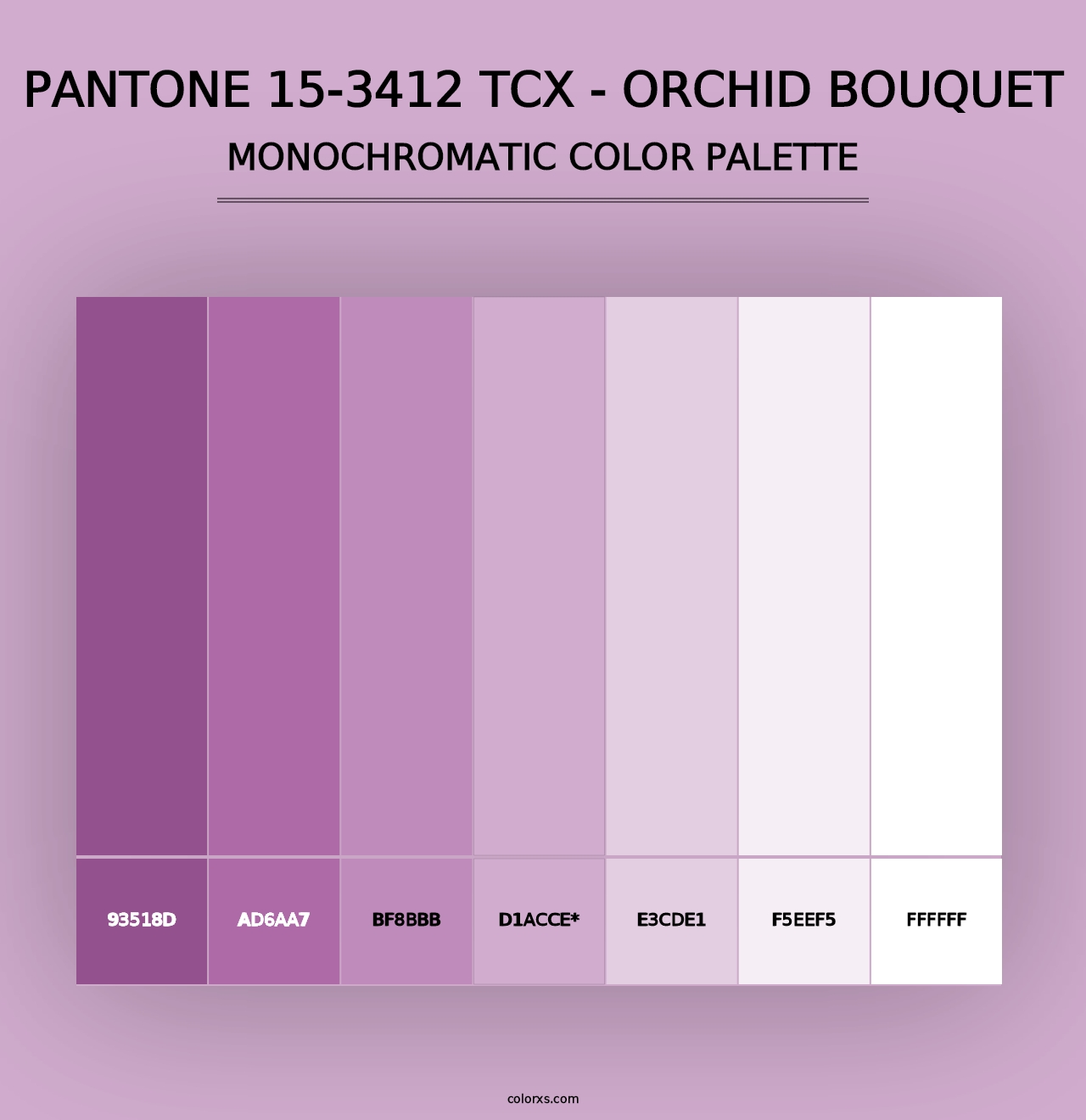 PANTONE 15-3412 TCX - Orchid Bouquet - Monochromatic Color Palette