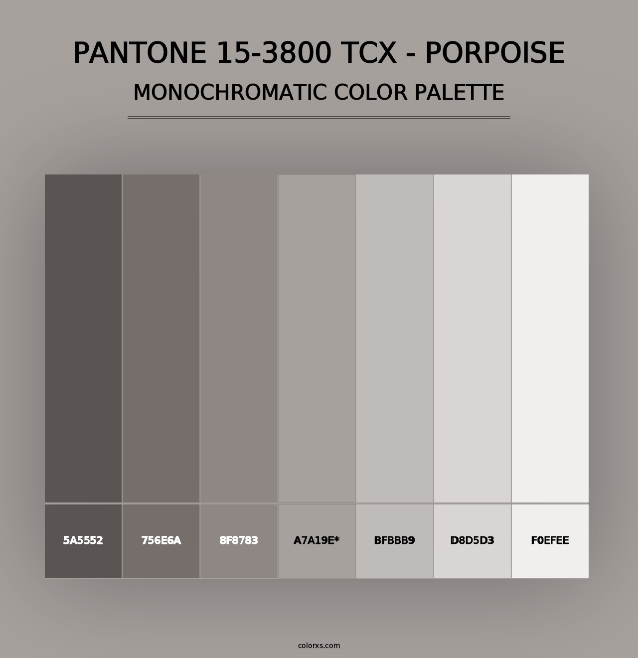 PANTONE 15-3800 TCX - Porpoise - Monochromatic Color Palette