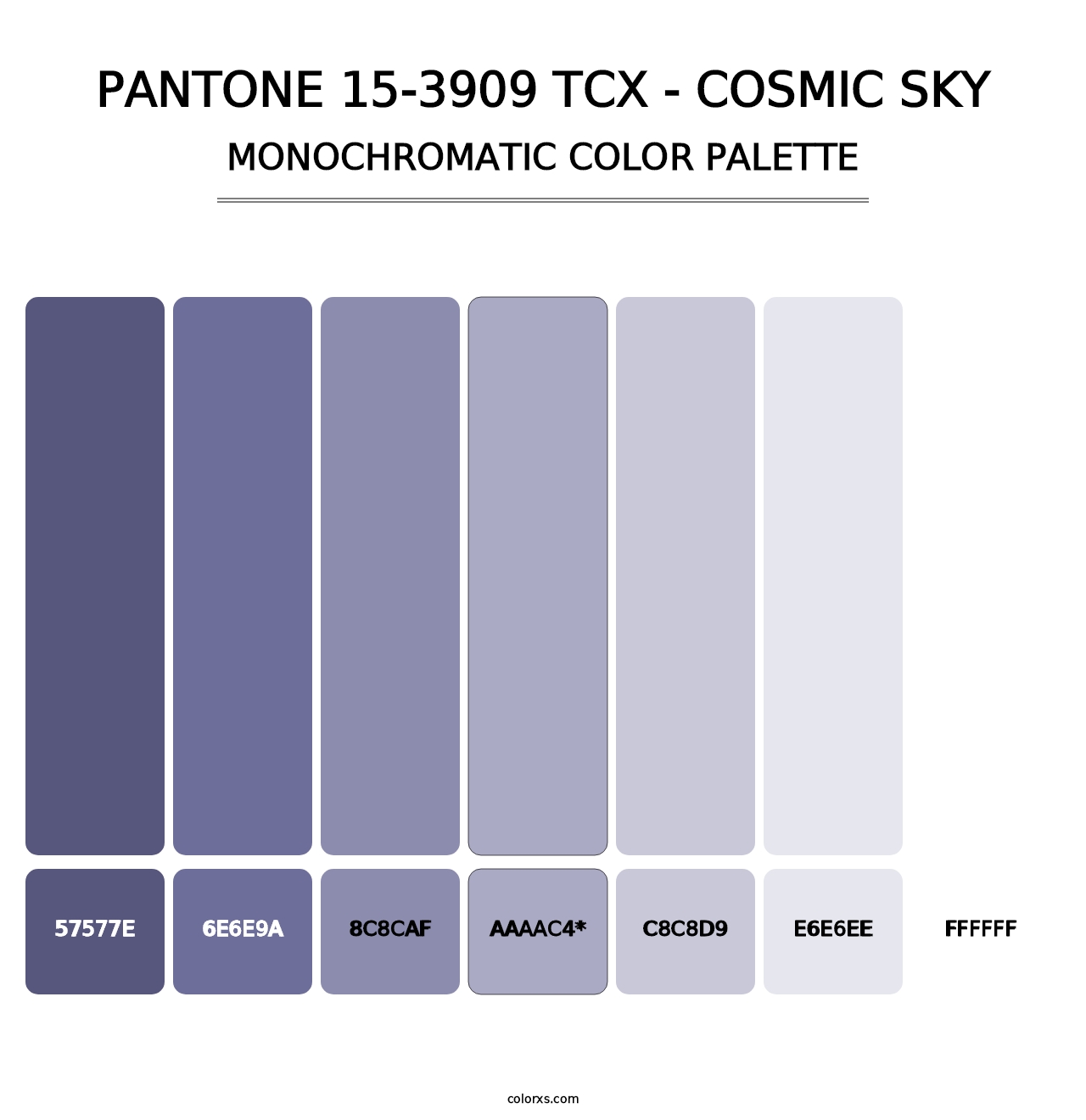 PANTONE 15-3909 TCX - Cosmic Sky - Monochromatic Color Palette