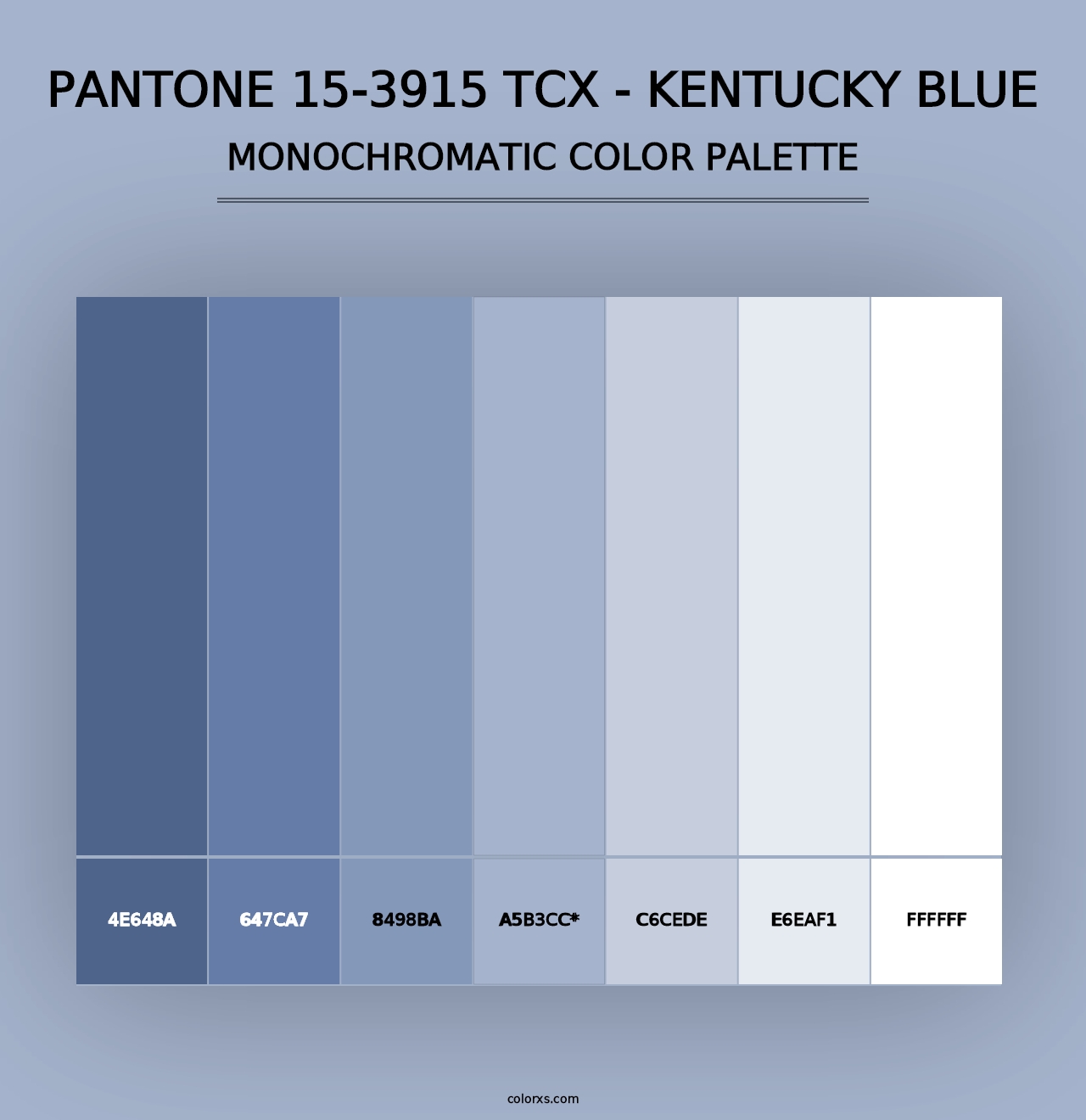 PANTONE 15-3915 TCX - Kentucky Blue - Monochromatic Color Palette