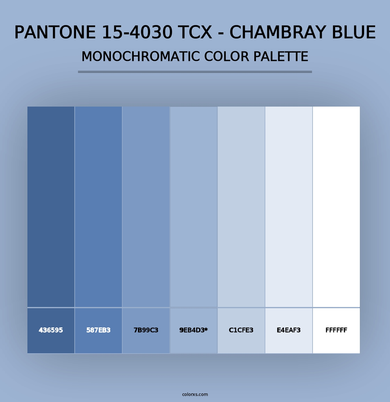 PANTONE 15-4030 TCX - Chambray Blue - Monochromatic Color Palette