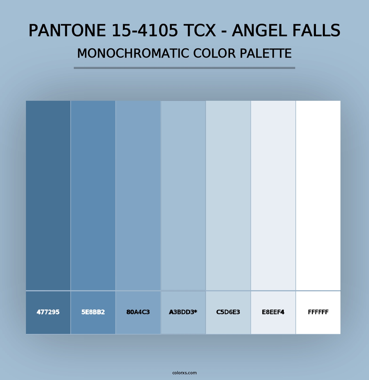 PANTONE 15-4105 TCX - Angel Falls - Monochromatic Color Palette