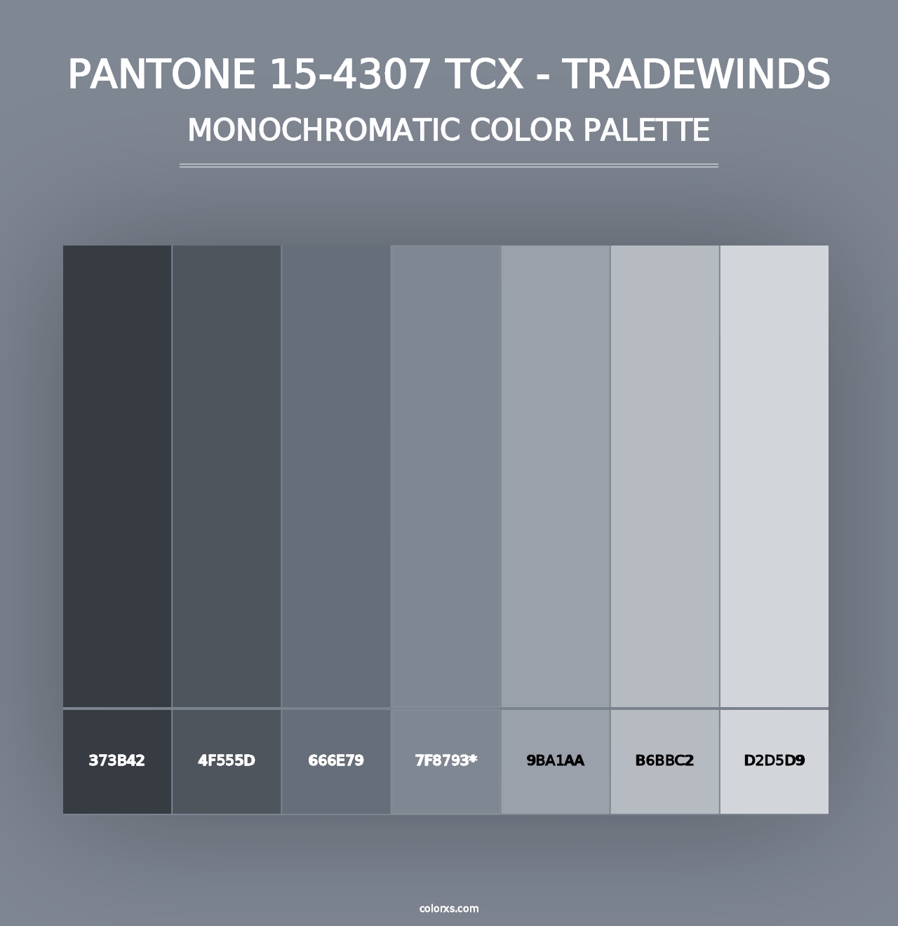 PANTONE 15-4307 TCX - Tradewinds - Monochromatic Color Palette