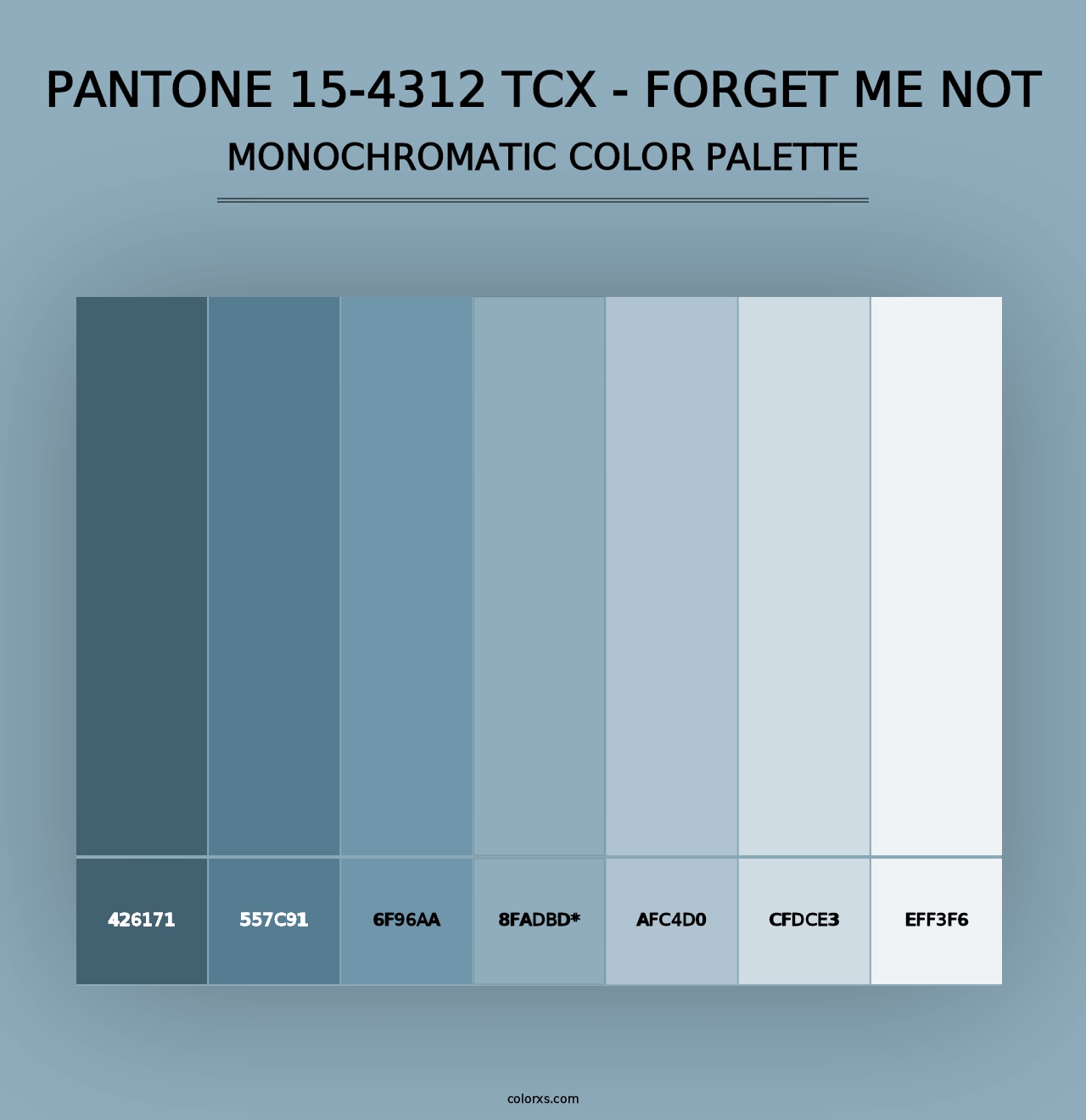 PANTONE 15-4312 TCX - Forget Me Not - Monochromatic Color Palette