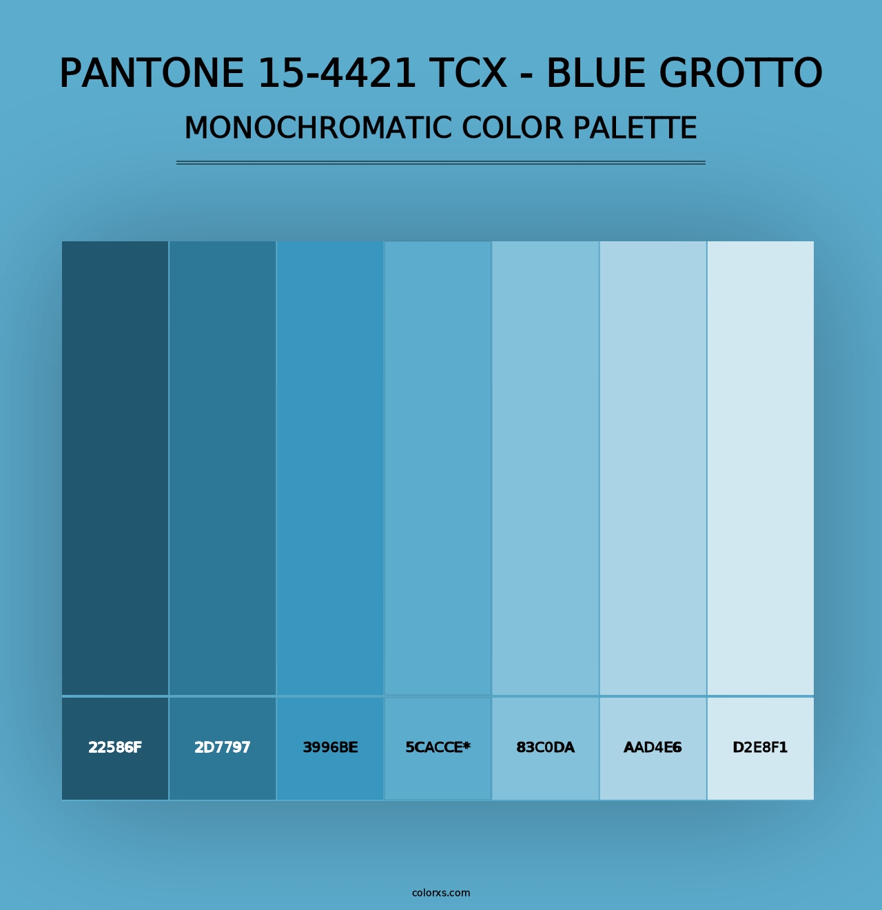 PANTONE 15-4421 TCX - Blue Grotto - Monochromatic Color Palette