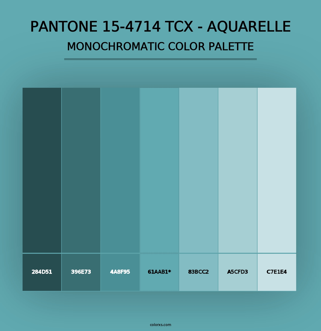 PANTONE 15-4714 TCX - Aquarelle - Monochromatic Color Palette