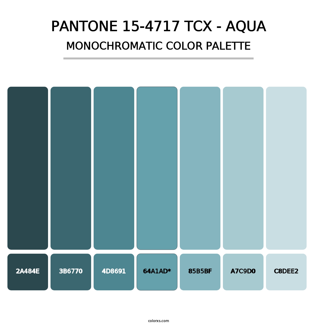 PANTONE 15-4717 TCX - Aqua - Monochromatic Color Palette