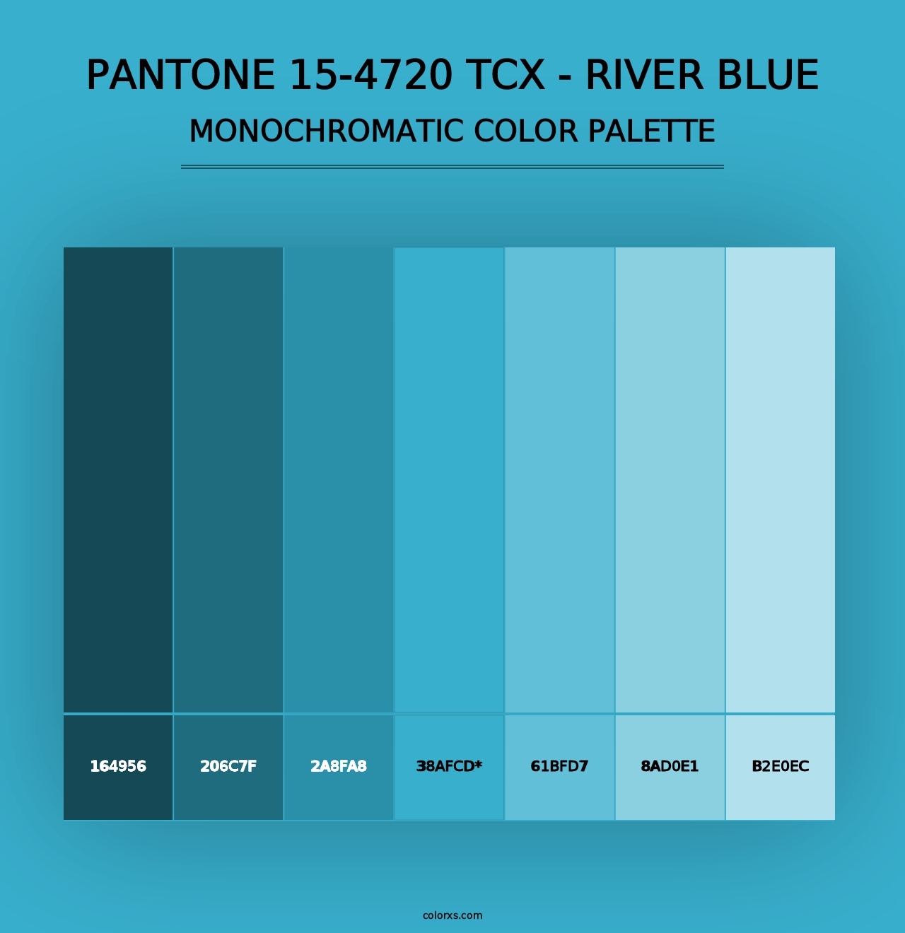 PANTONE 15-4720 TCX - River Blue - Monochromatic Color Palette