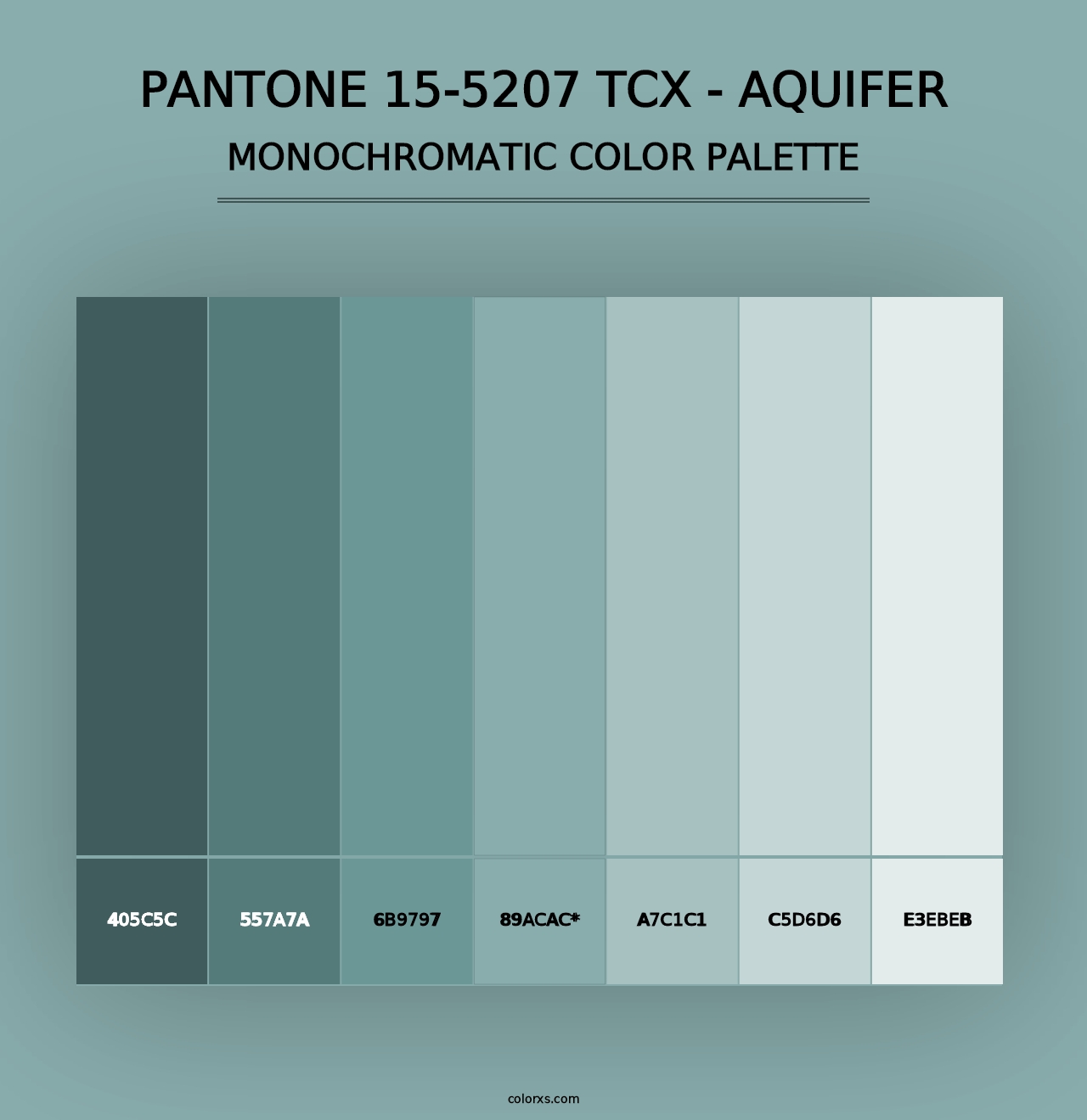 PANTONE 15-5207 TCX - Aquifer - Monochromatic Color Palette