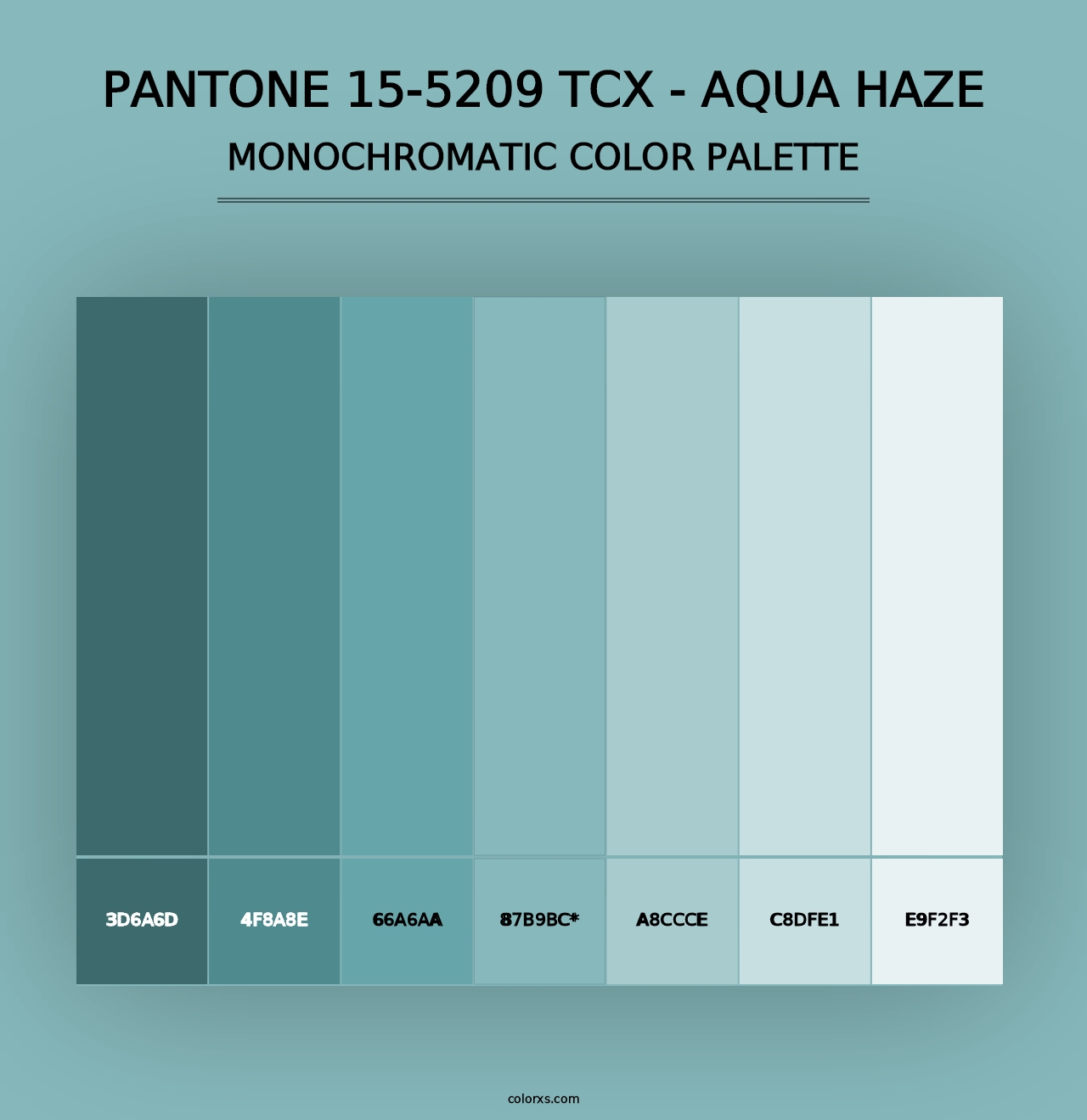 PANTONE 15-5209 TCX - Aqua Haze - Monochromatic Color Palette