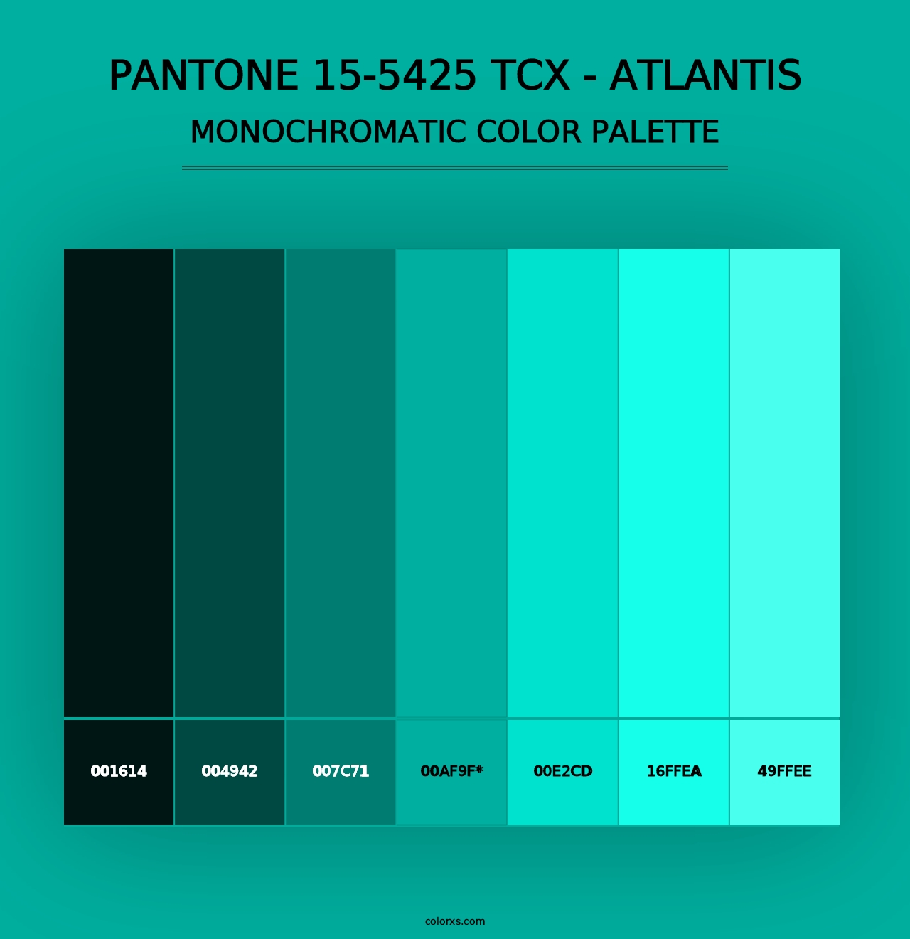 PANTONE 15-5425 TCX - Atlantis - Monochromatic Color Palette