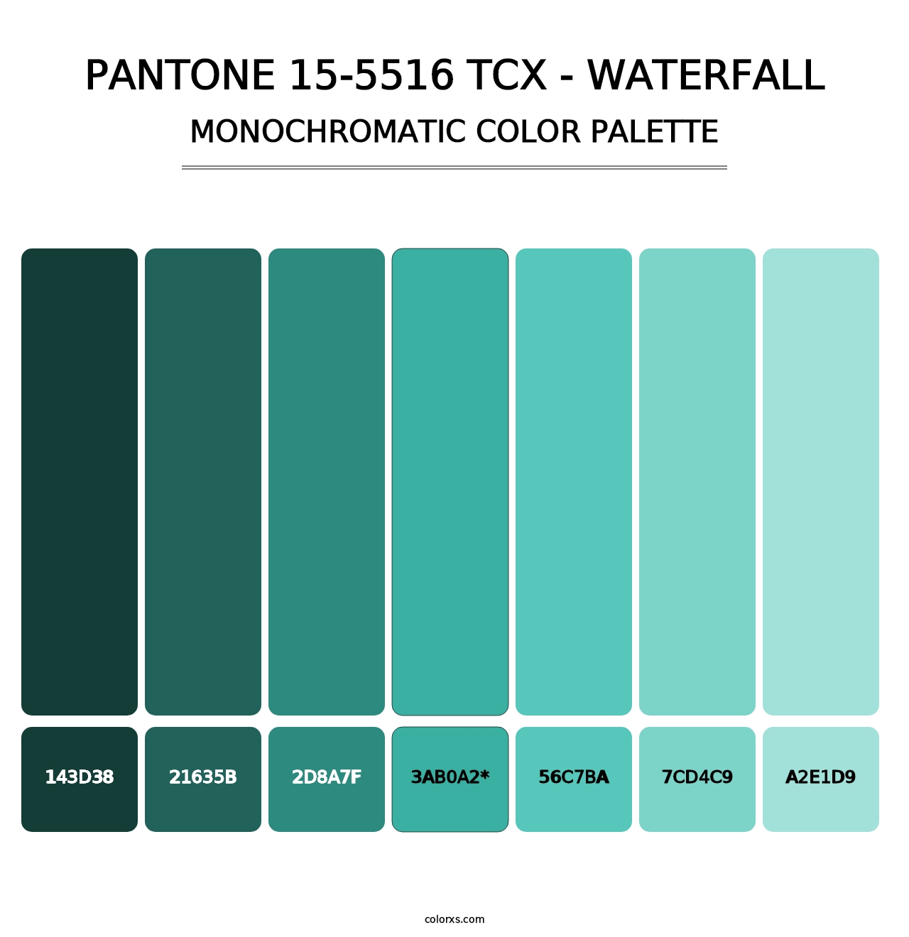 PANTONE 15-5516 TCX - Waterfall - Monochromatic Color Palette