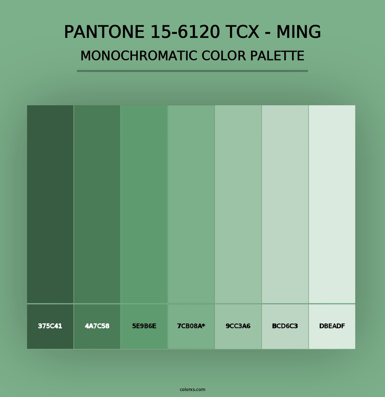 PANTONE 15-6120 TCX - Ming - Monochromatic Color Palette