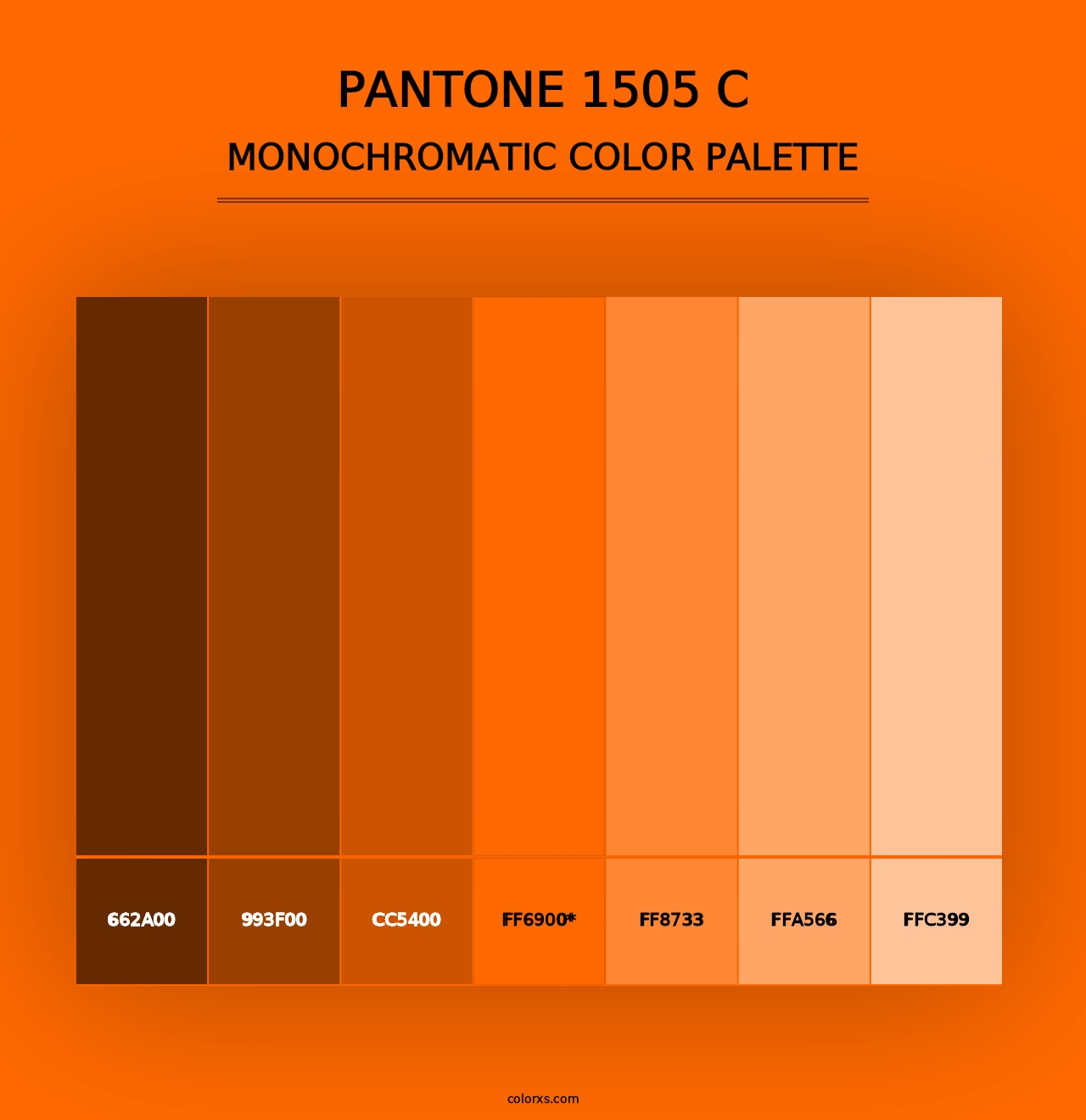 PANTONE 1505 C - Monochromatic Color Palette