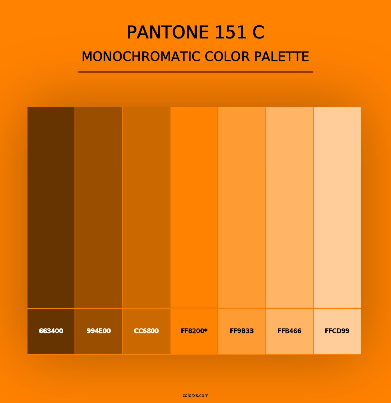 PANTONE 151 C - Monochromatic Color Palette