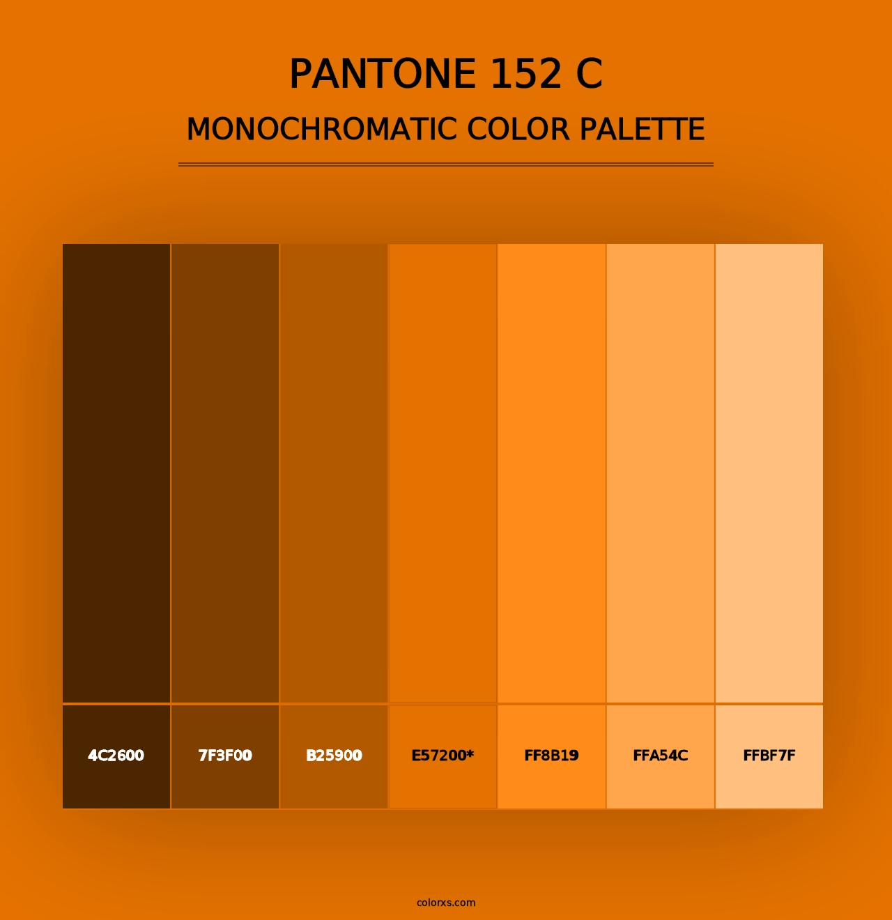 PANTONE 152 C - Monochromatic Color Palette