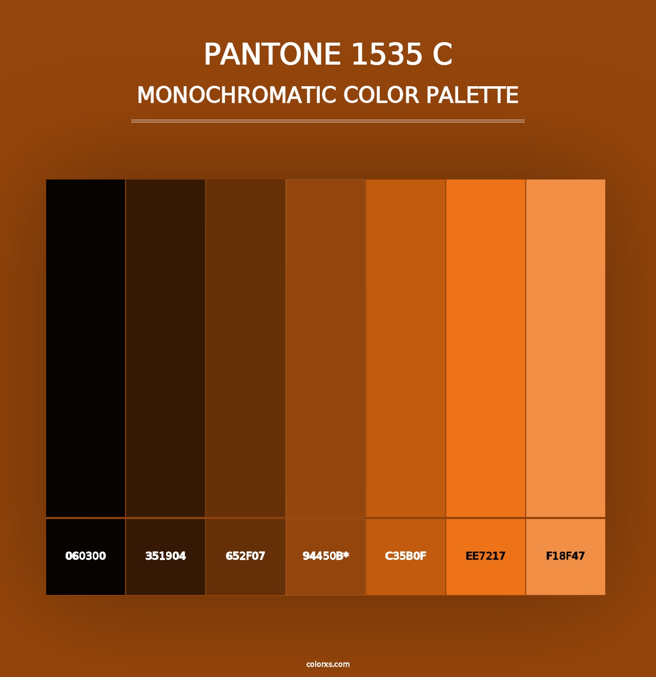 PANTONE 1535 C - Monochromatic Color Palette