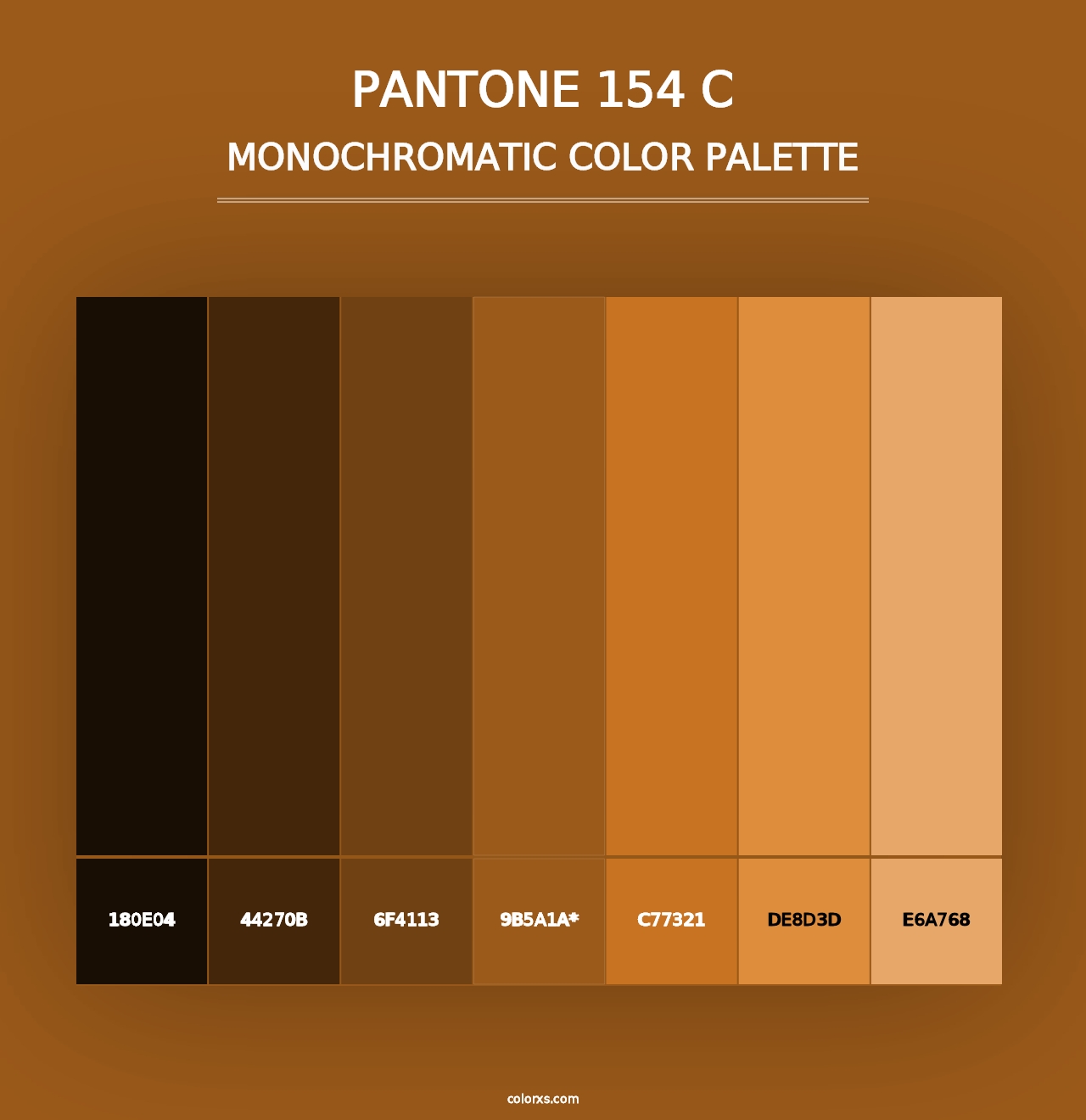 PANTONE 154 C - Monochromatic Color Palette