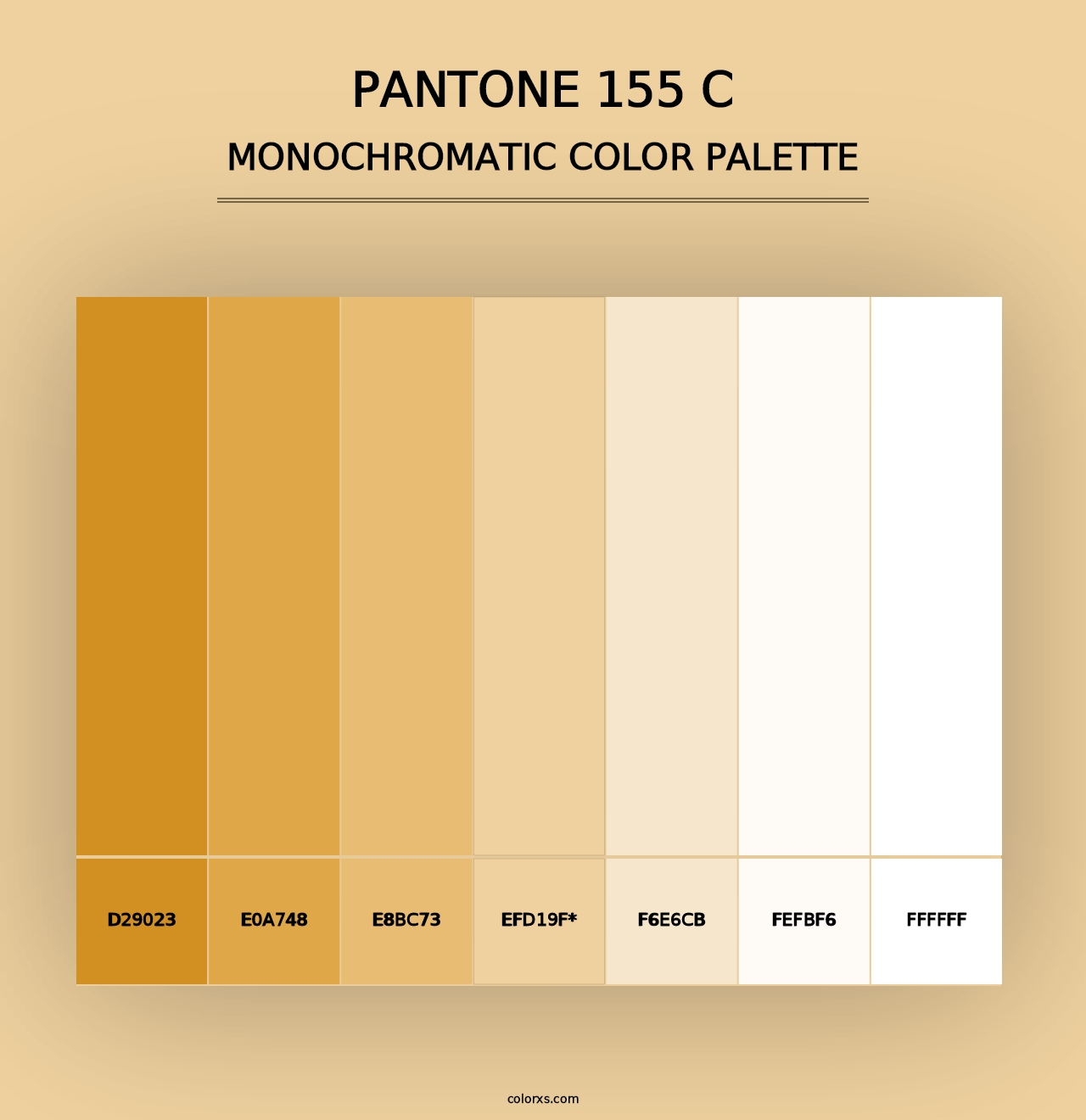 PANTONE 155 C - Monochromatic Color Palette