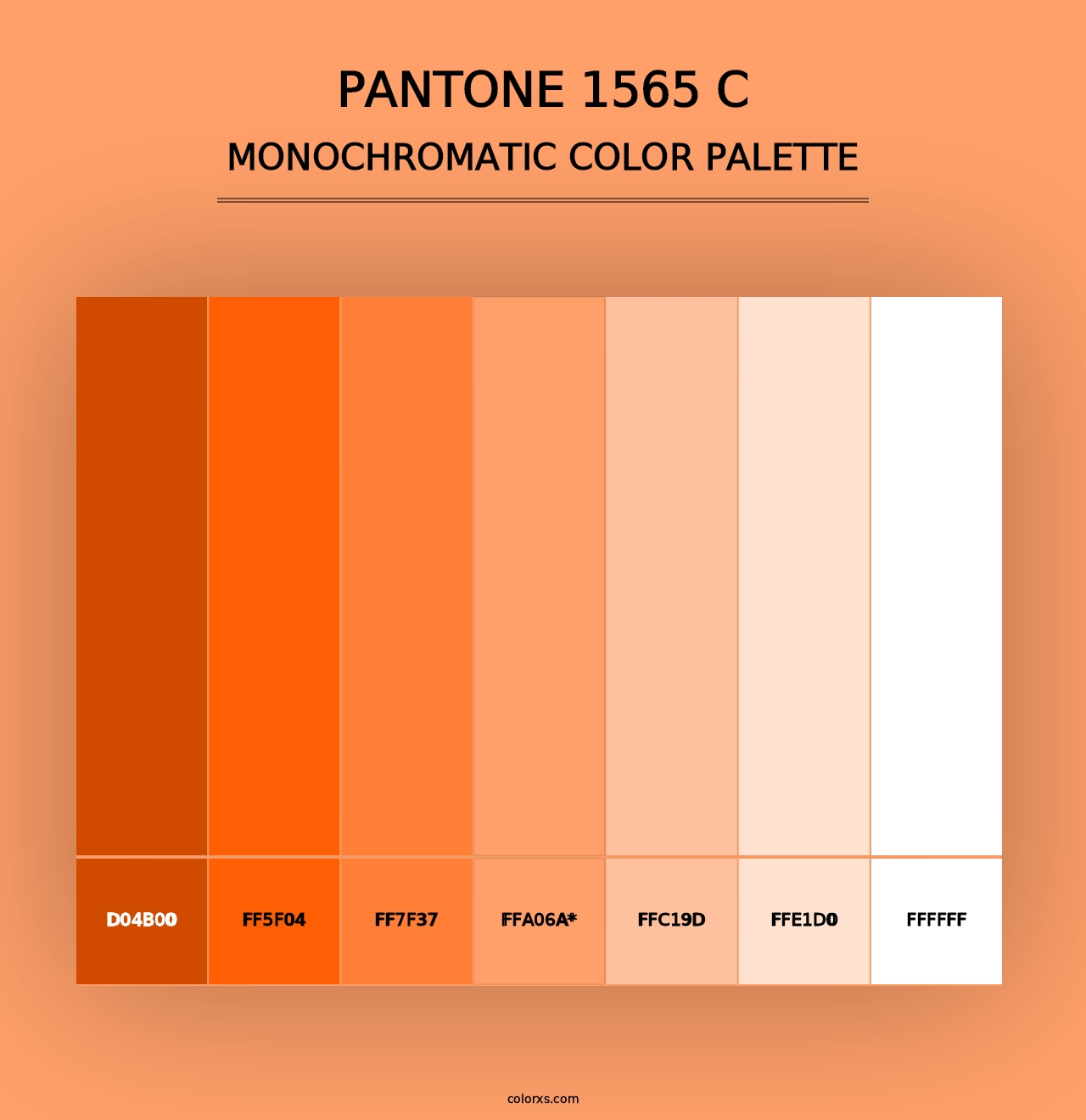 PANTONE 1565 C - Monochromatic Color Palette