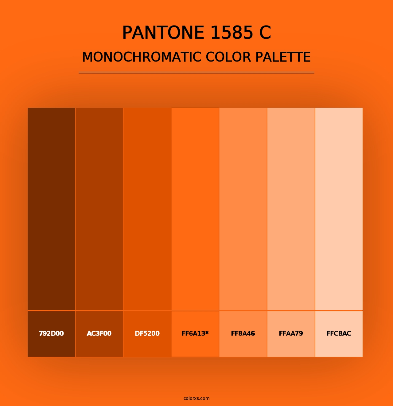 PANTONE 1585 C - Monochromatic Color Palette