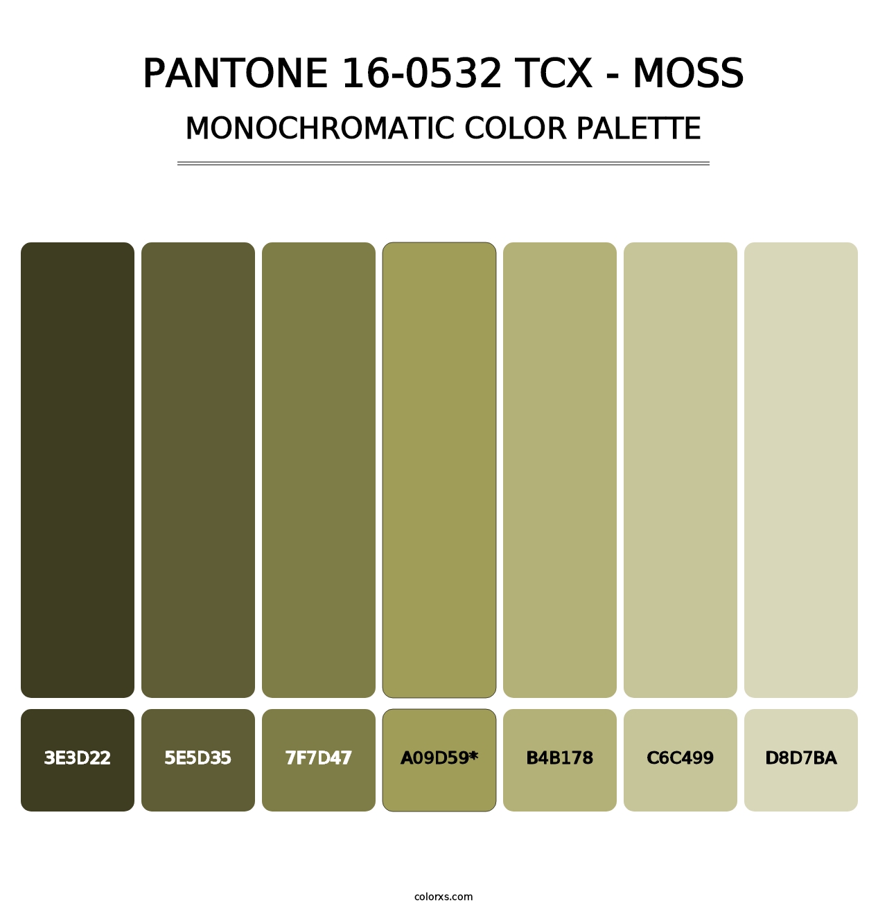 PANTONE 16-0532 TCX - Moss - Monochromatic Color Palette