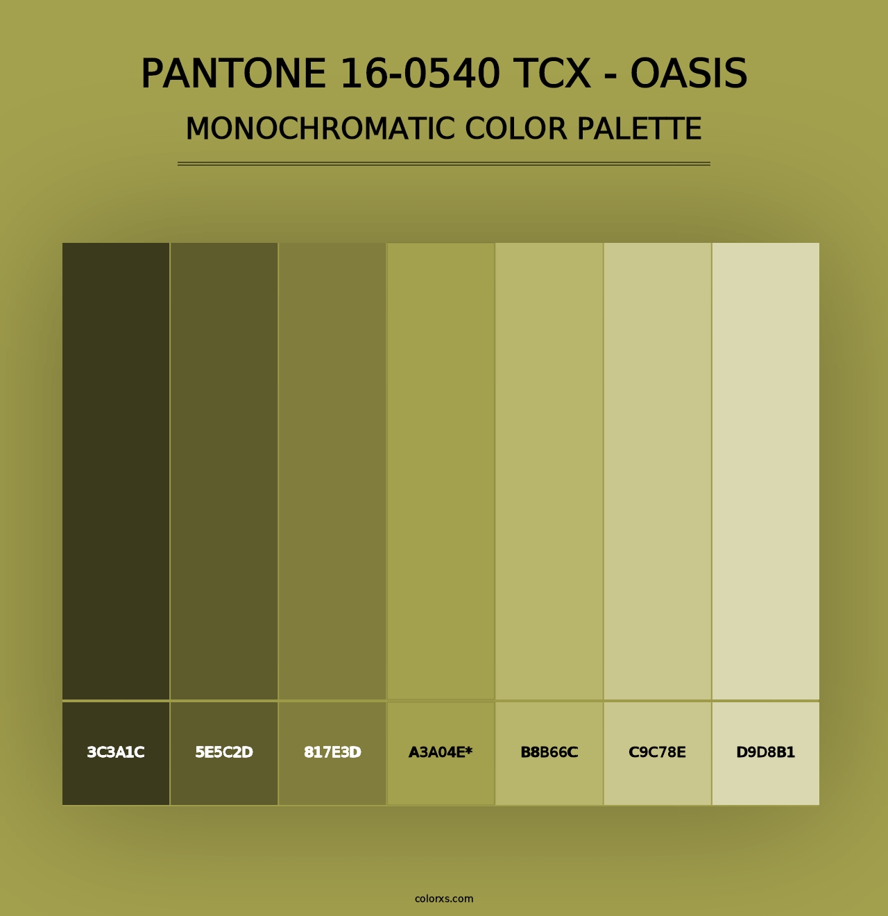 PANTONE 16-0540 TCX - Oasis - Monochromatic Color Palette