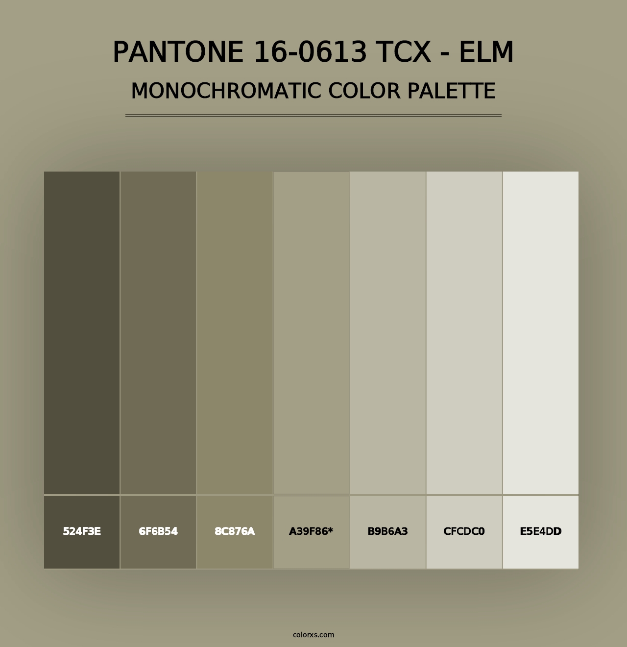 PANTONE 16-0613 TCX - Elm - Monochromatic Color Palette