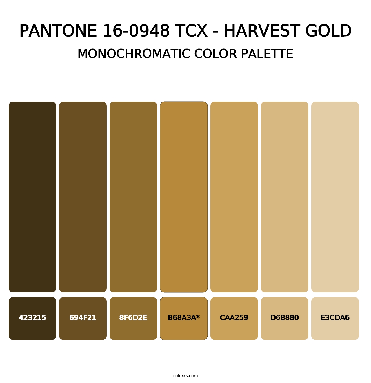 PANTONE 16-0948 TCX - Harvest Gold - Monochromatic Color Palette