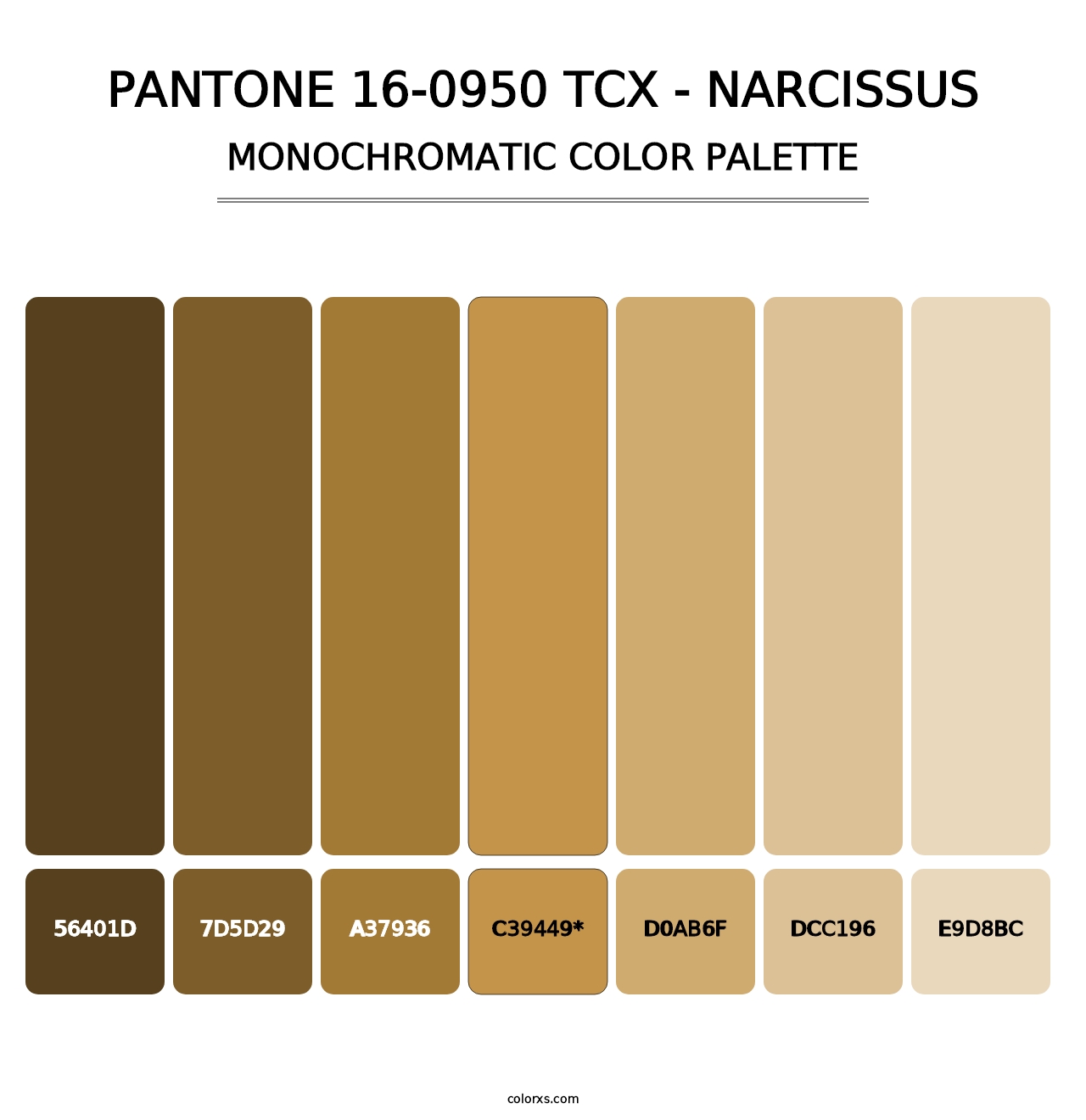 PANTONE 16-0950 TCX - Narcissus - Monochromatic Color Palette