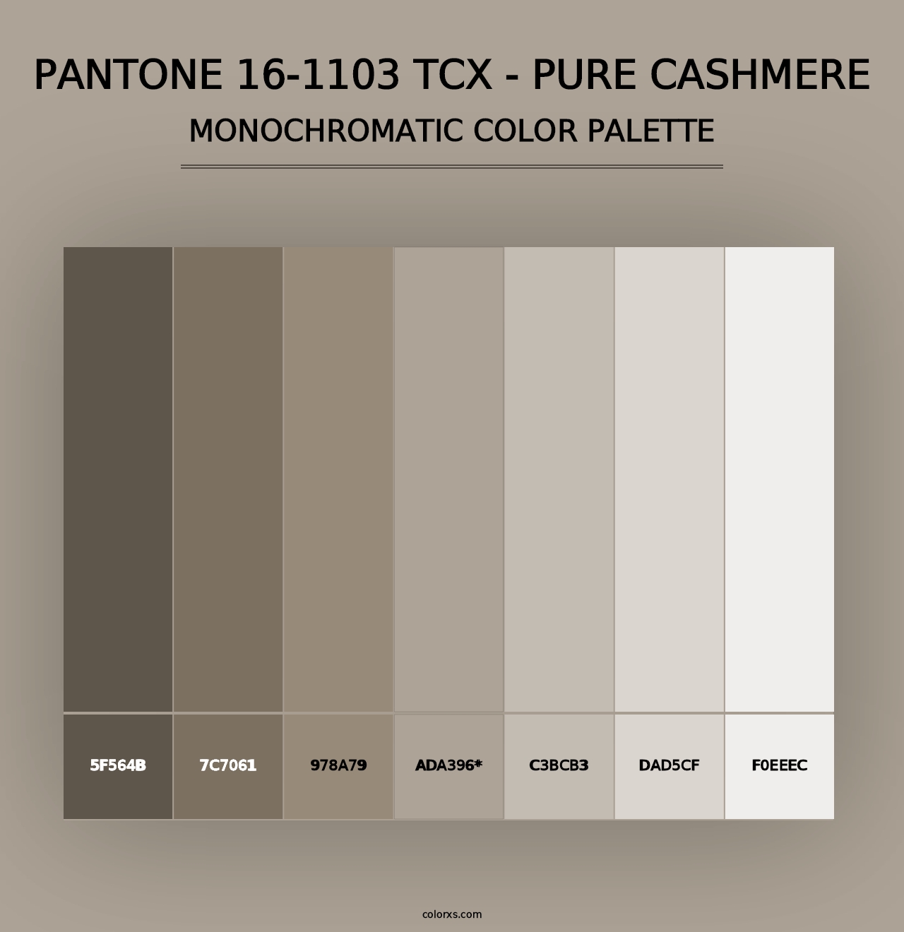 PANTONE 16-1103 TCX - Pure Cashmere - Monochromatic Color Palette