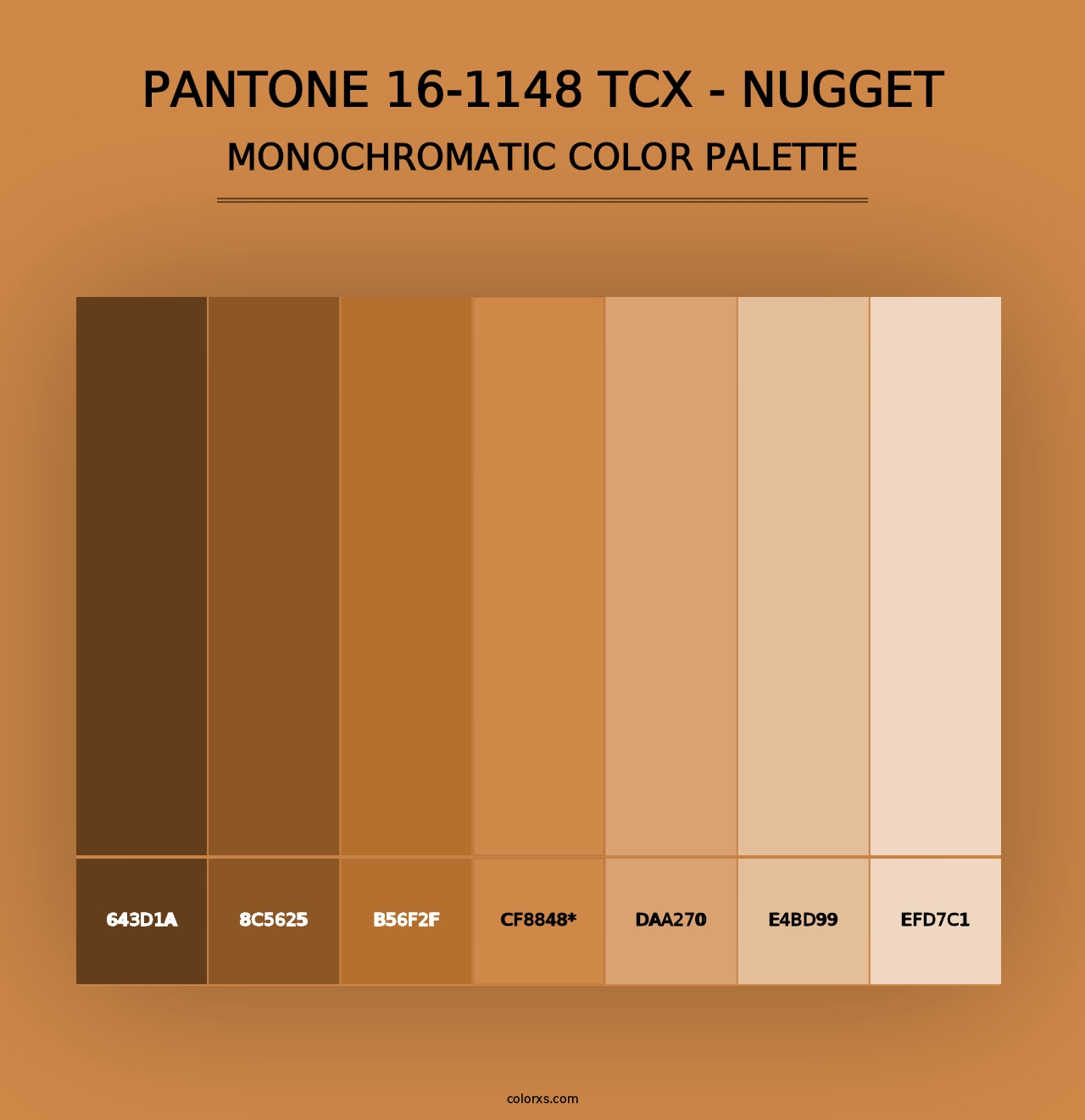 PANTONE 16-1148 TCX - Nugget - Monochromatic Color Palette