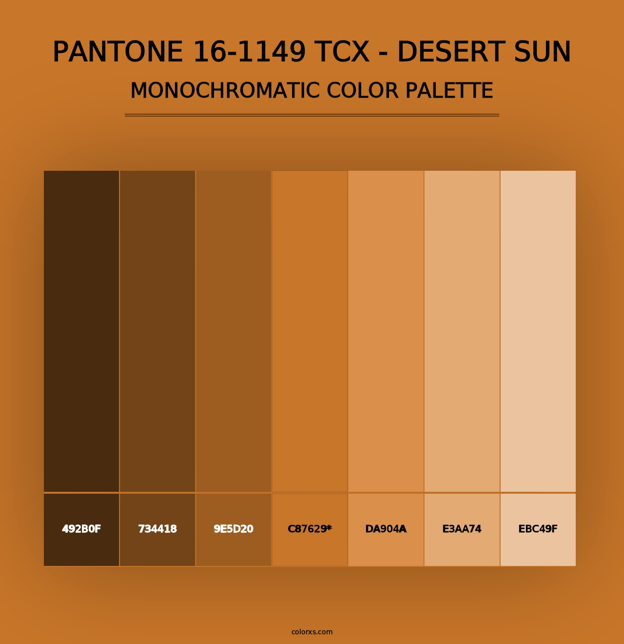 PANTONE 16-1149 TCX - Desert Sun - Monochromatic Color Palette