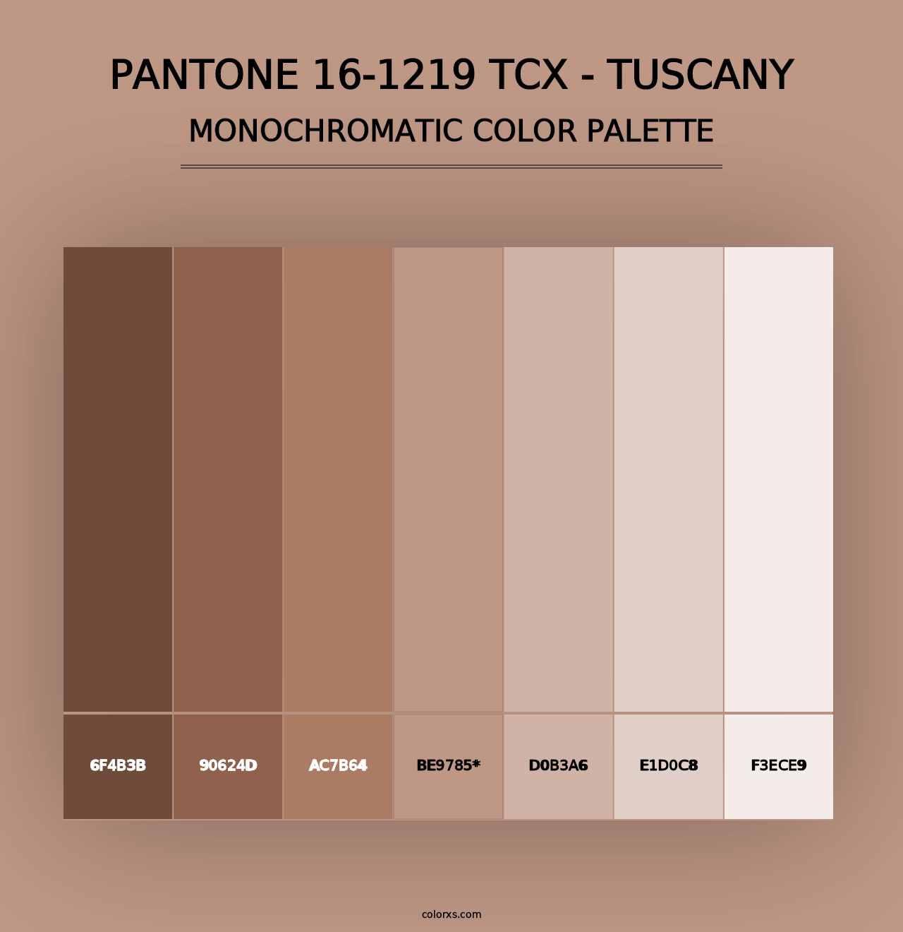 PANTONE 16-1219 TCX - Tuscany - Monochromatic Color Palette