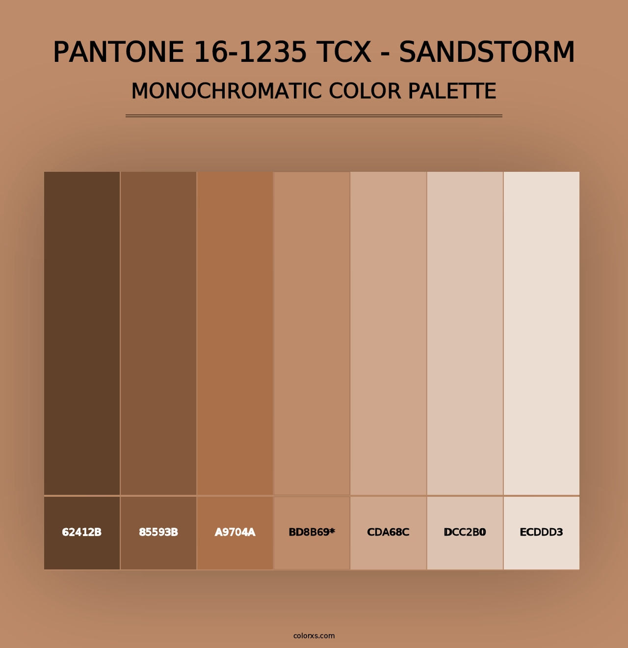 PANTONE 16-1235 TCX - Sandstorm - Monochromatic Color Palette