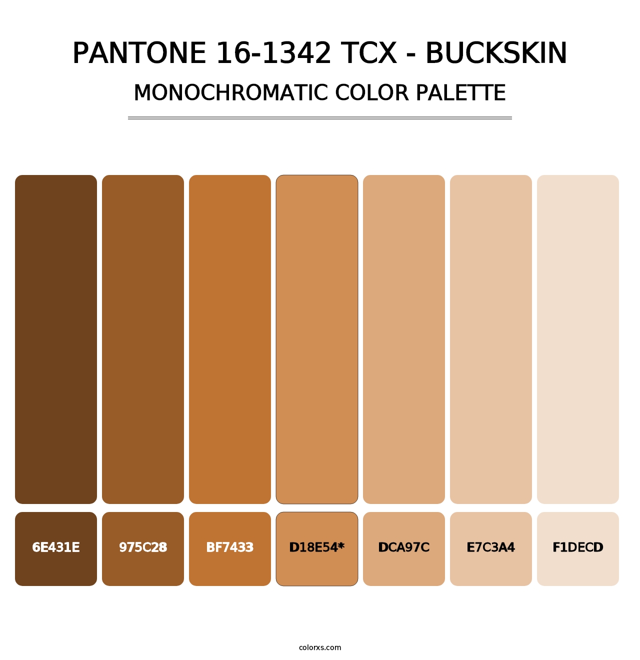 PANTONE 16-1342 TCX - Buckskin - Monochromatic Color Palette