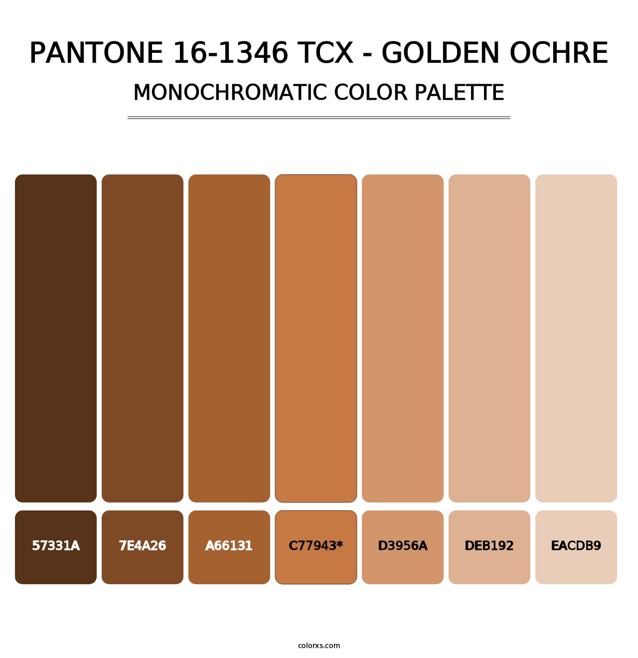 PANTONE 16-1346 TCX - Golden Ochre - Monochromatic Color Palette