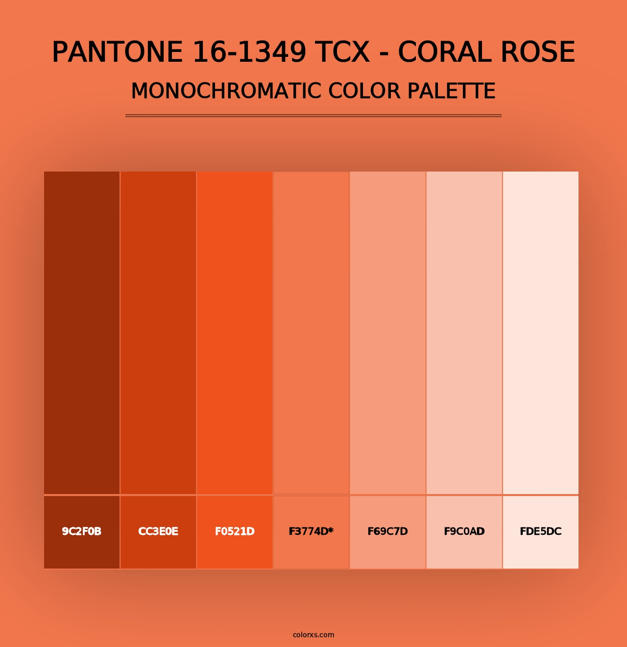 PANTONE 16-1349 TCX - Coral Rose - Monochromatic Color Palette