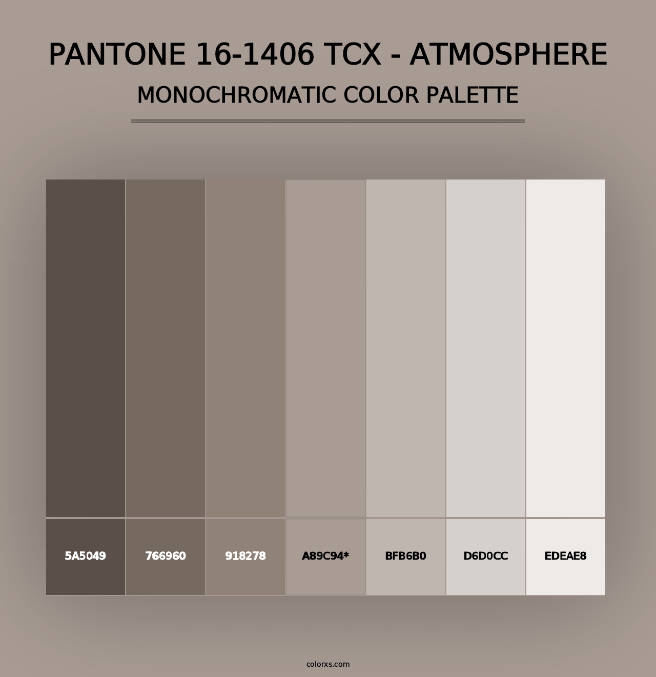 PANTONE 16-1406 TCX - Atmosphere - Monochromatic Color Palette